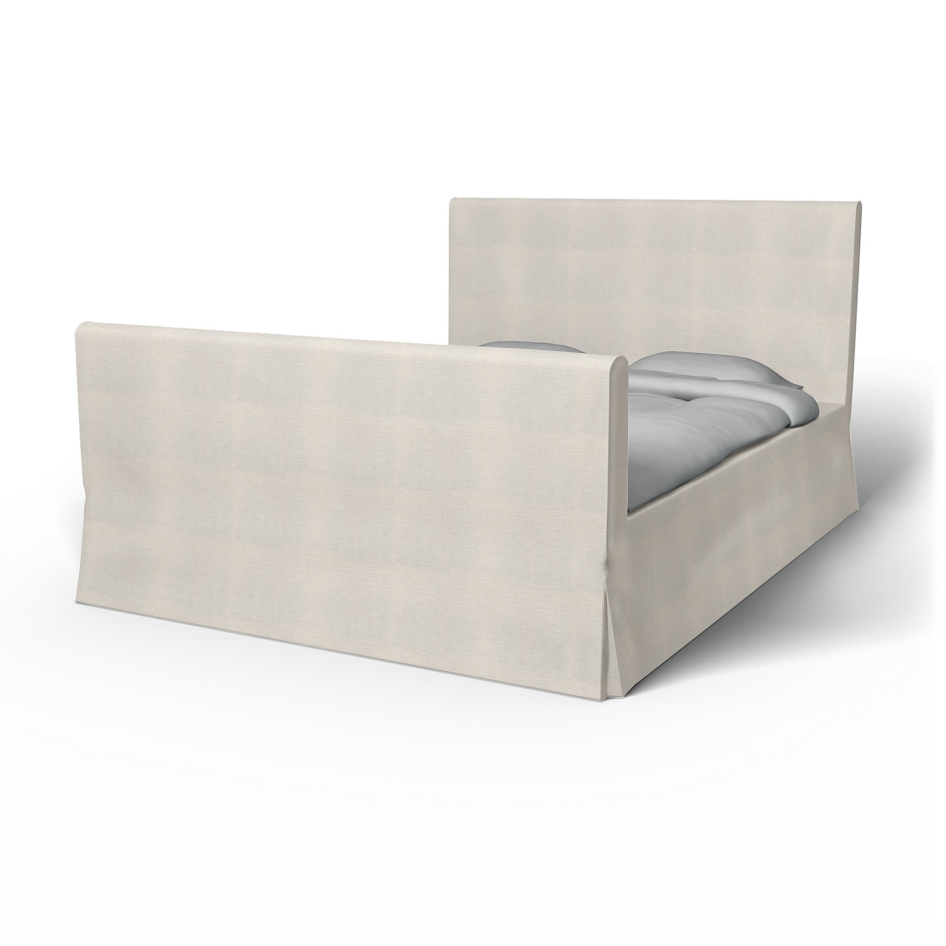 IKEA - Floro Bed Frame Cover, Soft White, Linen - Bemz