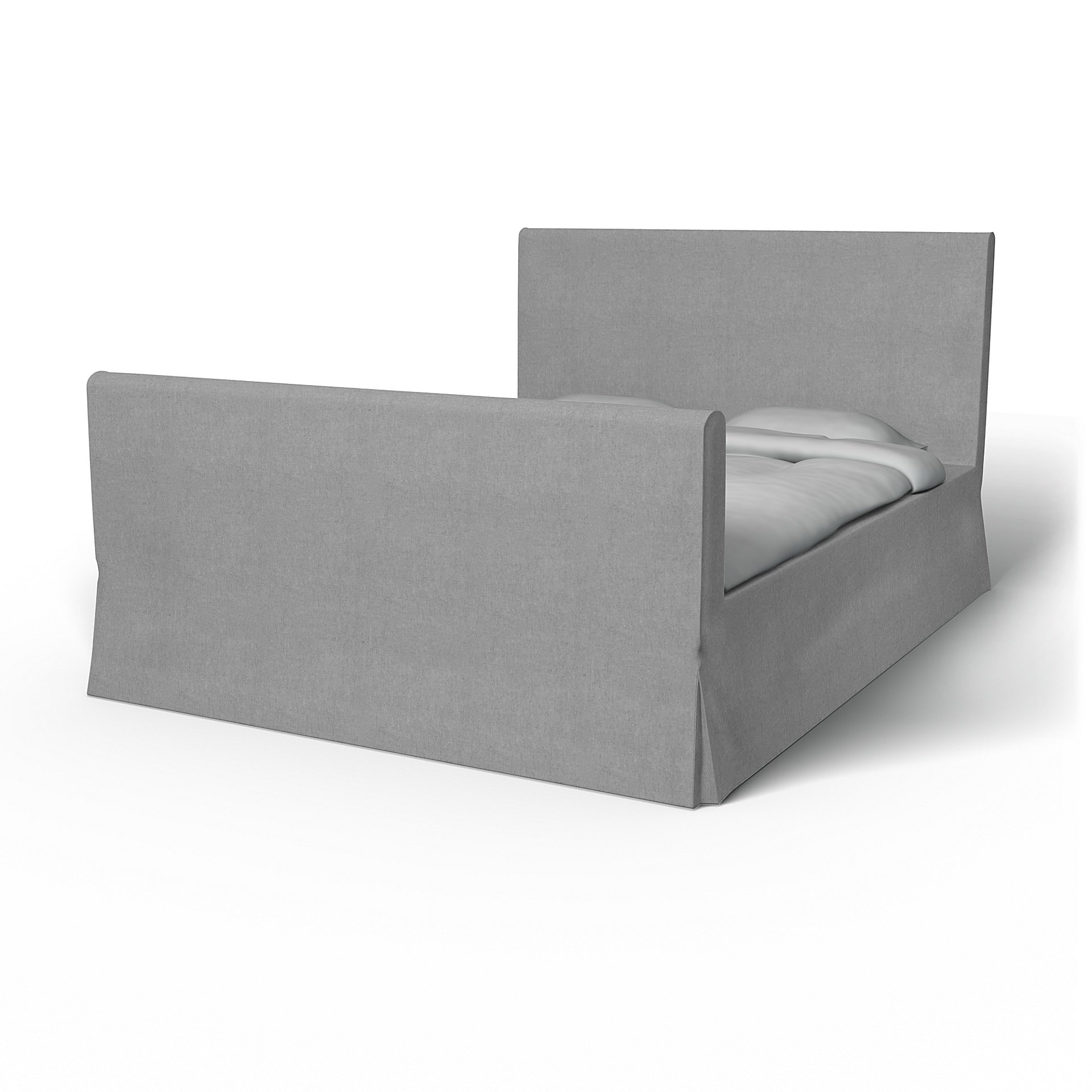 IKEA - Floro Bed Frame Cover, Graphite, Linen - Bemz