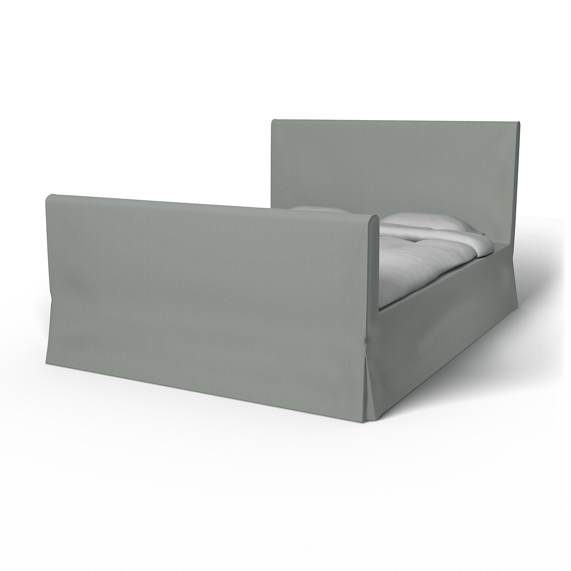 IKEA - Floro Bed Frame Cover, Drizzle, Cotton - Bemz