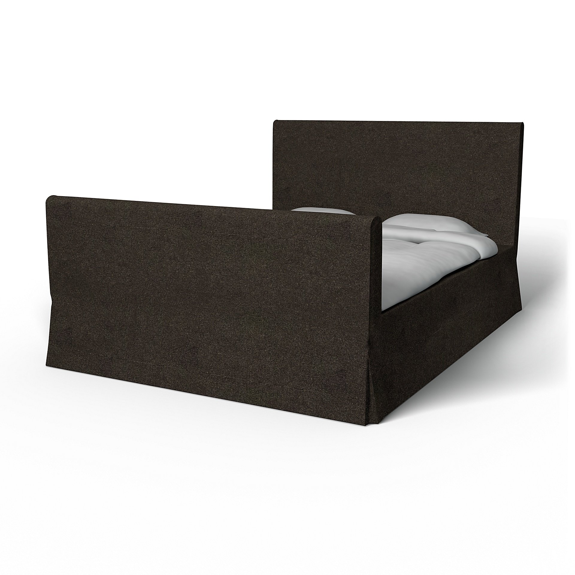 IKEA - Floro Bed Frame Cover, Graphite Grey, Cotton - Bemz