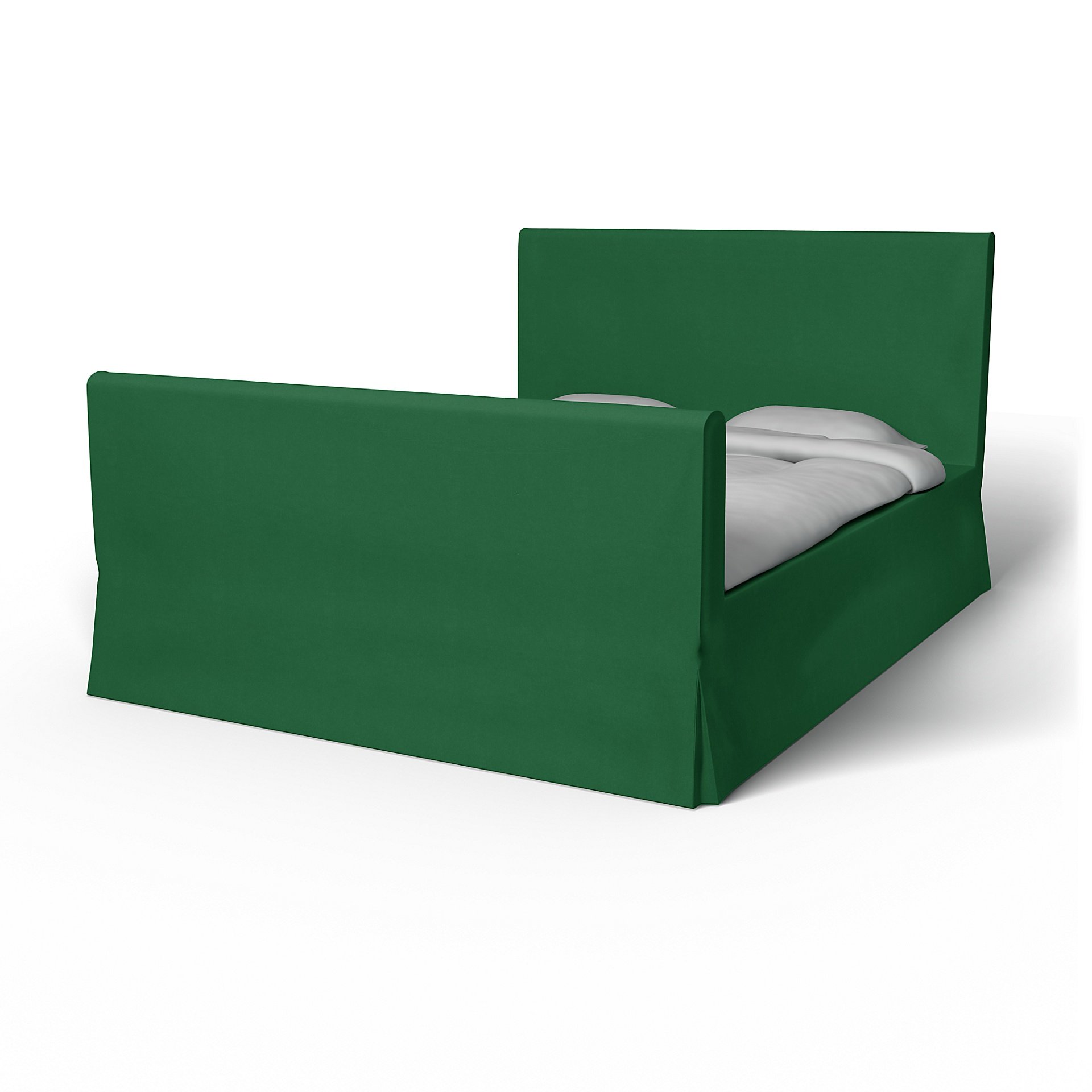 IKEA - Floro Bed Frame Cover, Abundant Green, Velvet - Bemz