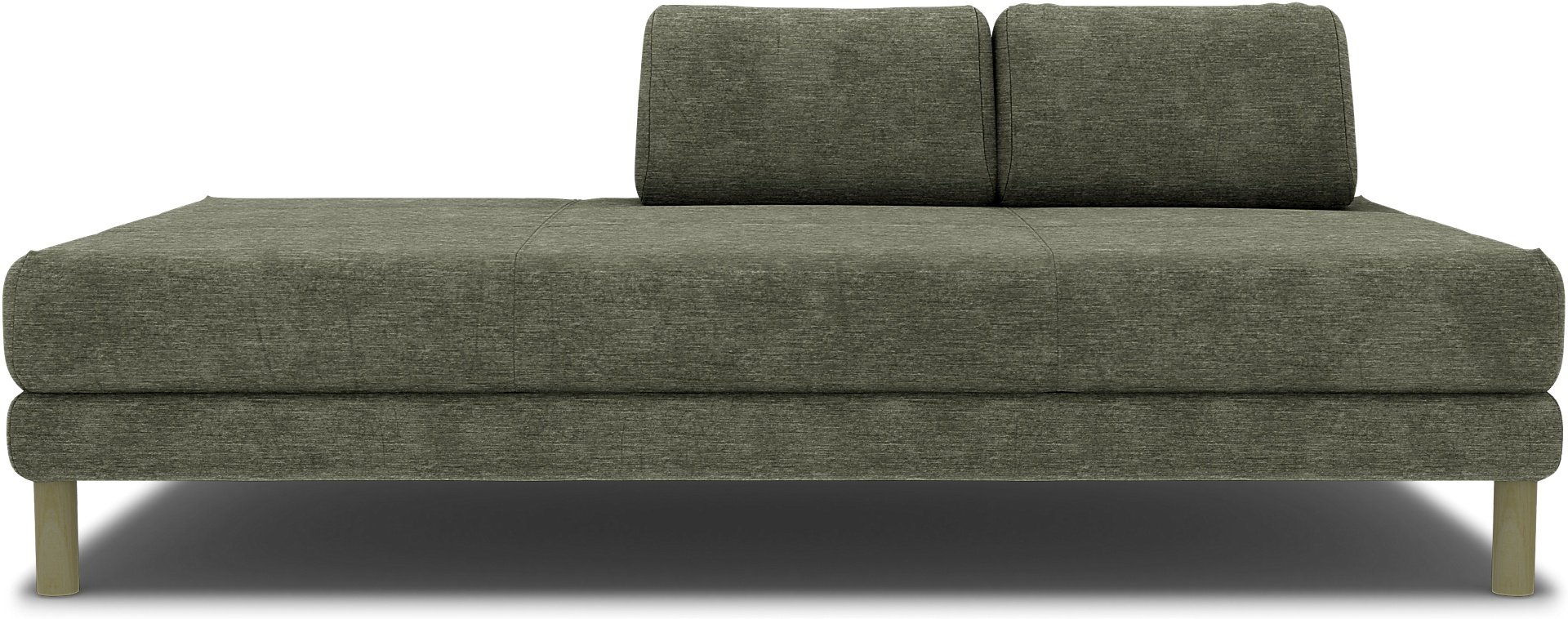 IKEA - Flottebo sofa bed cover 90 cm, Green Grey, Velvet - Bemz