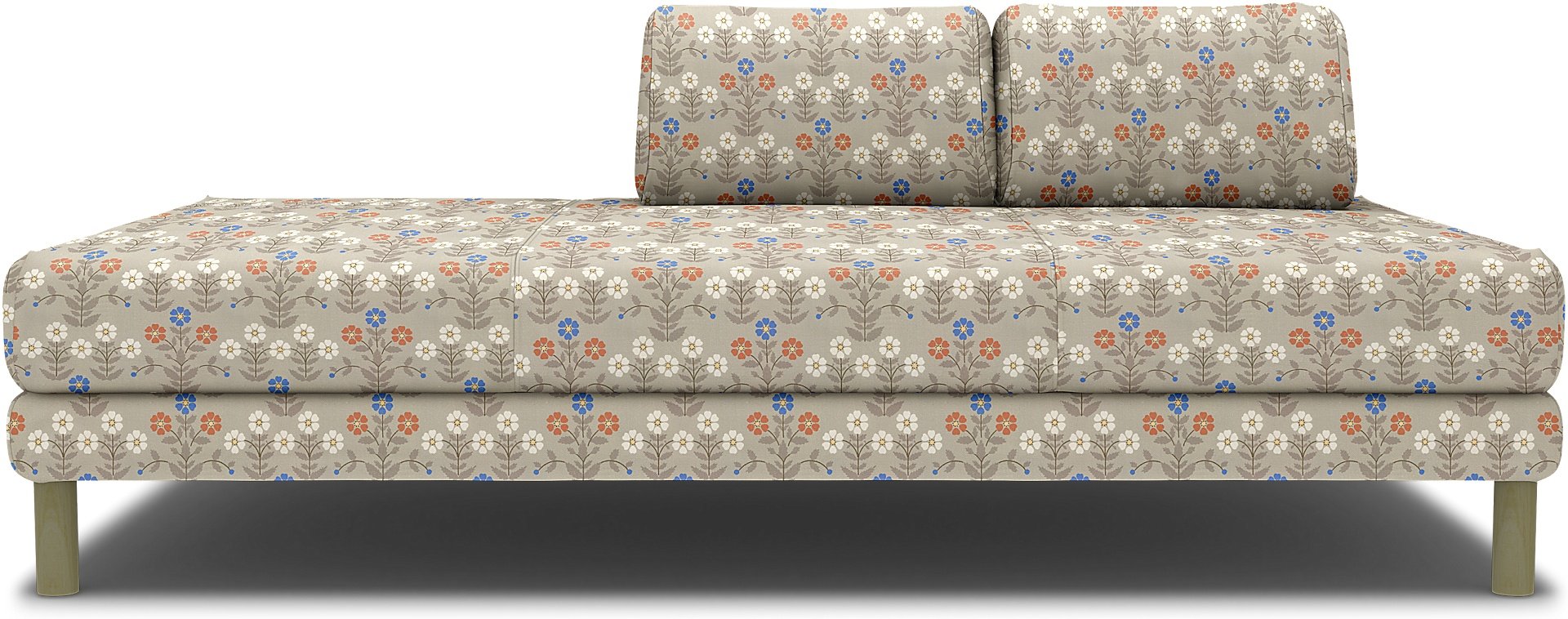 IKEA - Flottebo sofa bed cover 90 cm, Sippor Blue/Orange, BEMZ x BORASTAPETER COLLECTION - Bemz