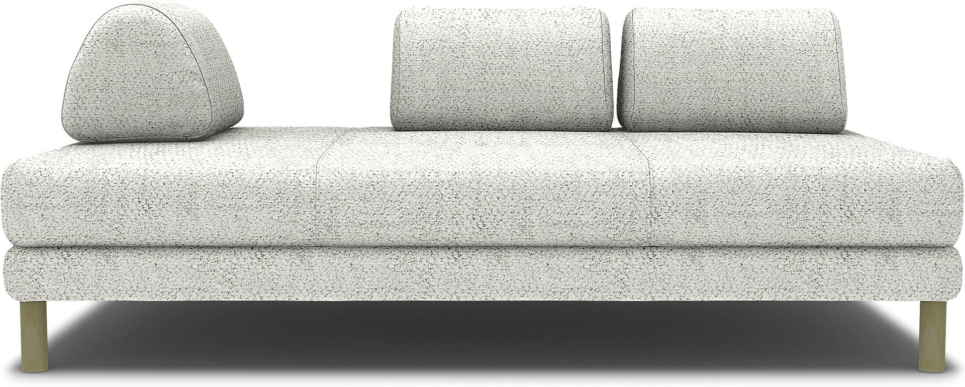 IKEA - Överdrag till Flottebo bäddsoffa 120 cm, Ivory, BOUCLÉ & TEXTUR - Bemz