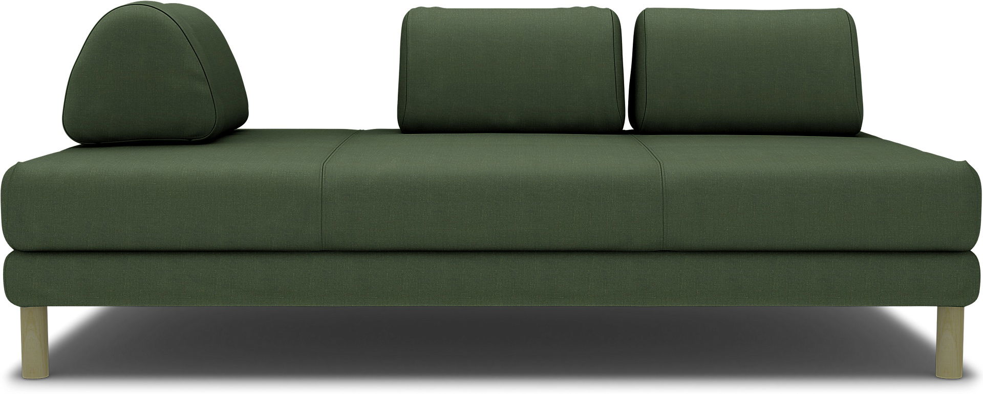 IKEA - Överdrag till Flottebo bäddsoffa 120 cm, Moss, Linne - Bemz