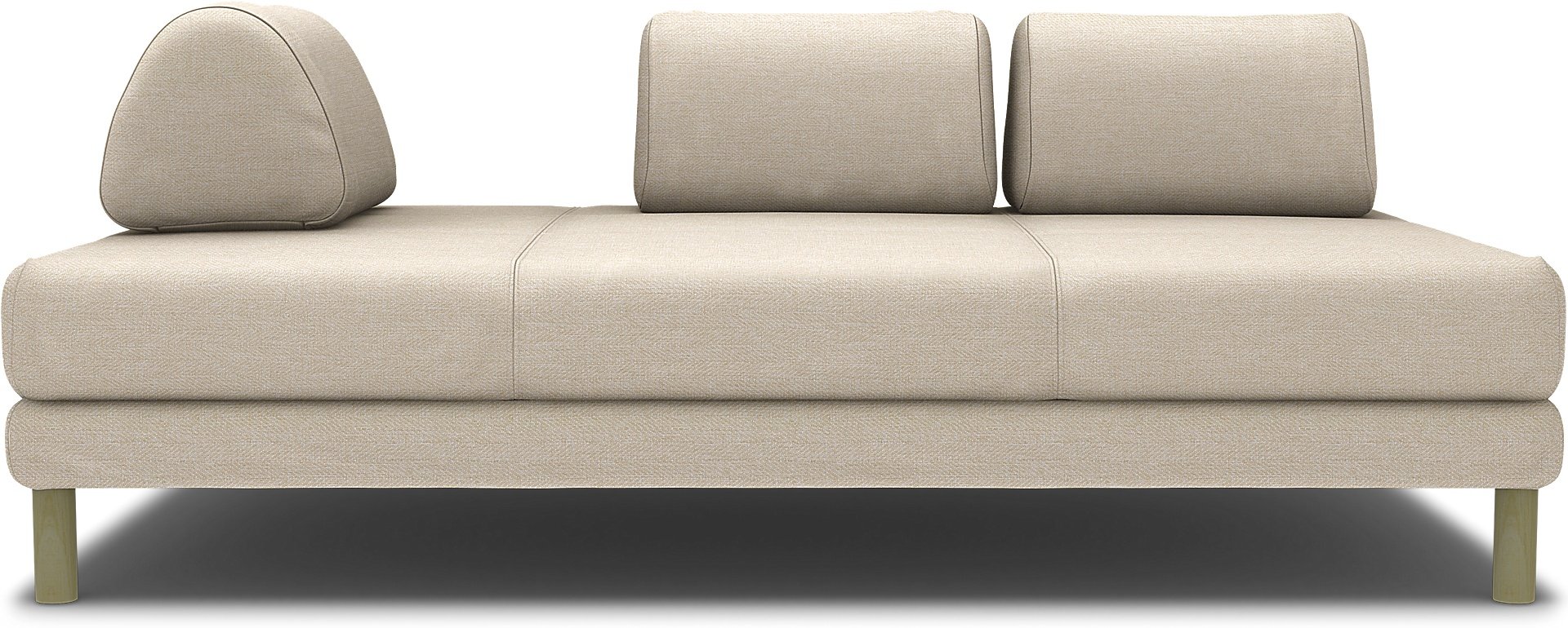 IKEA - Flottebo sofa bed cover 120 cm, Natural, Boucle & Texture - Bemz