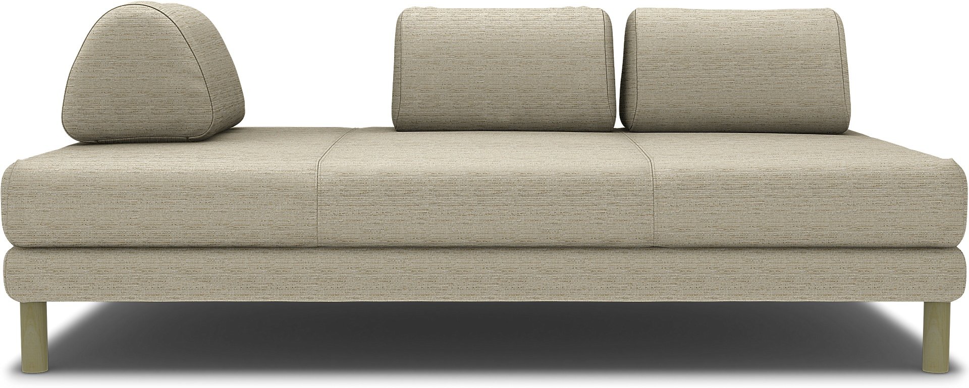 IKEA - Överdrag till Flottebo bäddsoffa 120 cm, Light Sand, BOUCLÉ & TEXTUR - Bemz