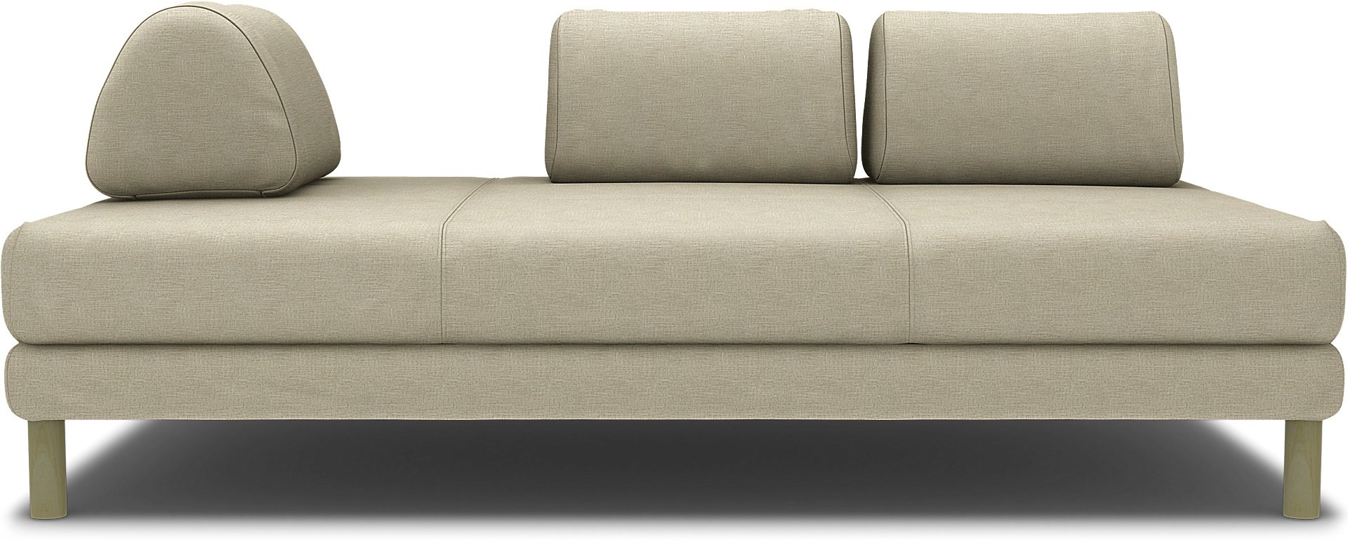 IKEA - Överdrag till Flottebo bäddsoffa 120 cm, Soft White, BOUCLÉ & TEXTUR - Bemz