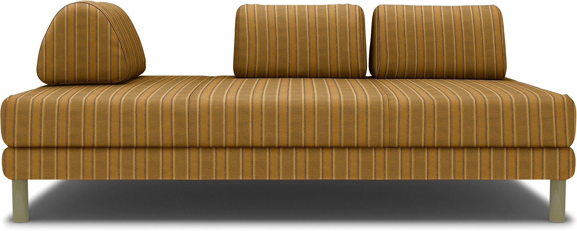 IKEA - Flottebo sofa bed cover 120 cm, Mustard Stripe, Cotton - Bemz