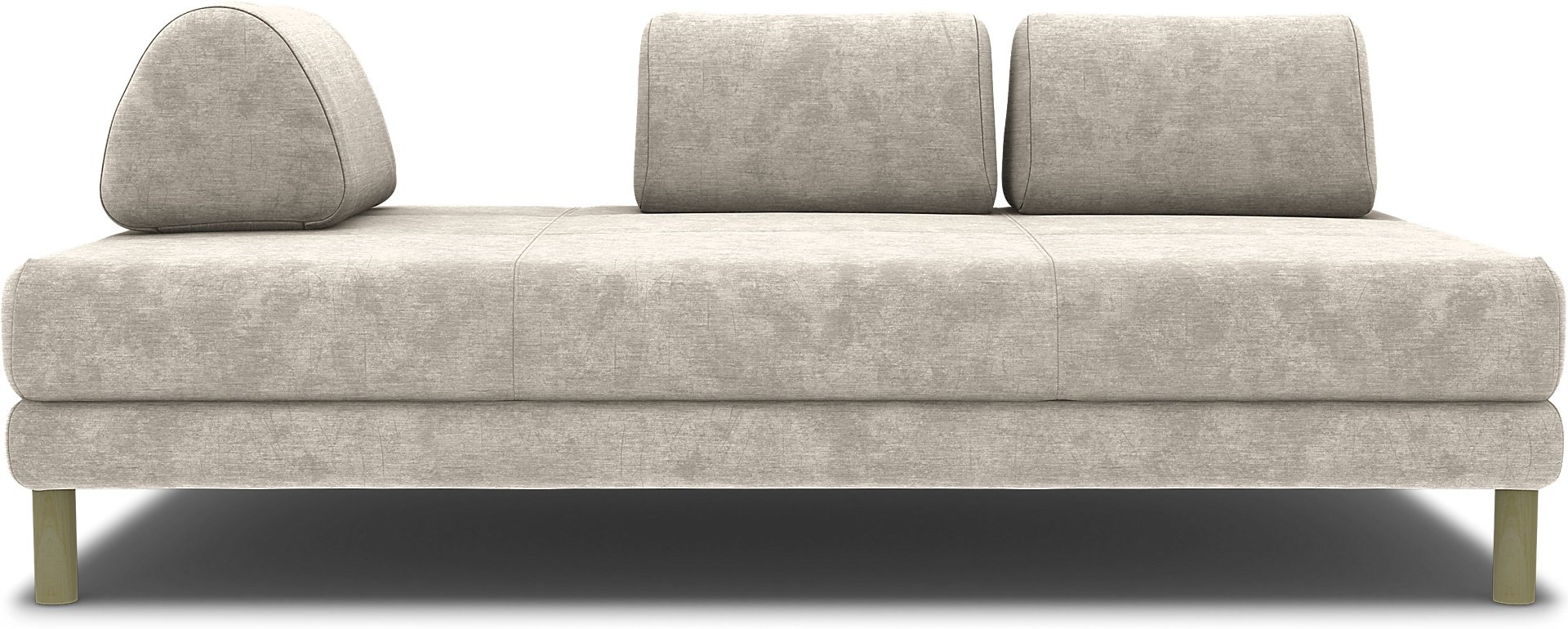IKEA - Flottebo sofa bed cover 120 cm, Natural White, Velvet - Bemz