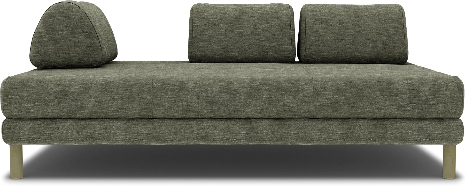 IKEA - Flottebo sofa bed cover 120 cm, Green Grey, Velvet - Bemz