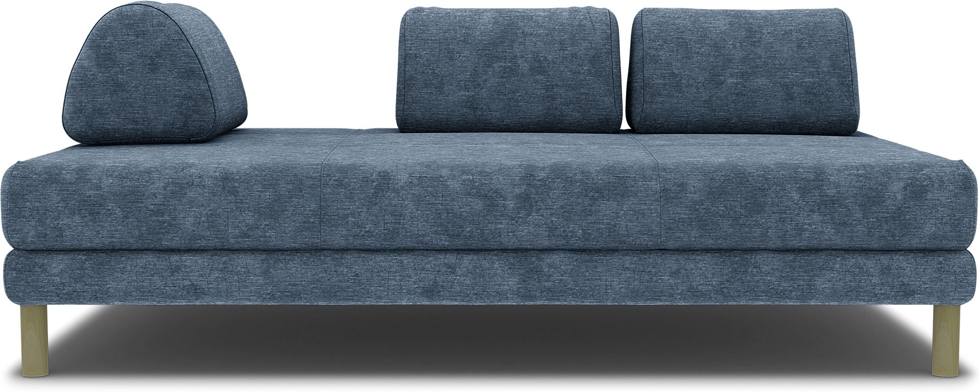 IKEA - Flottebo sofa bed cover 120 cm, Mineral Blue, Velvet - Bemz