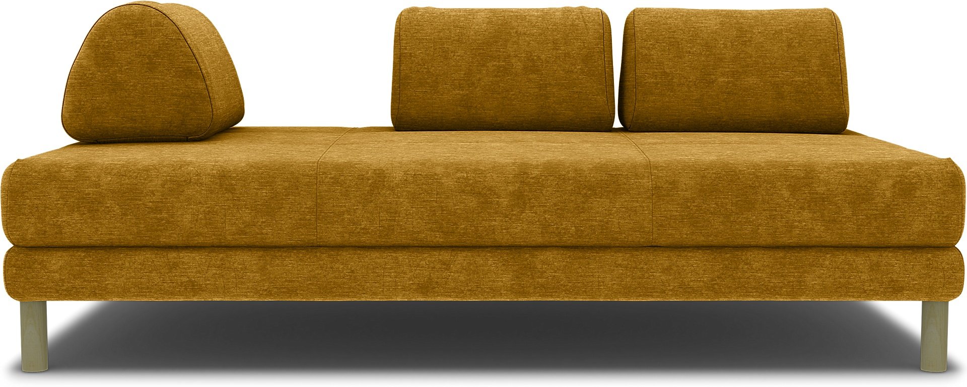 IKEA - Flottebo sofa bed cover 120 cm, Tumeric, Velvet - Bemz