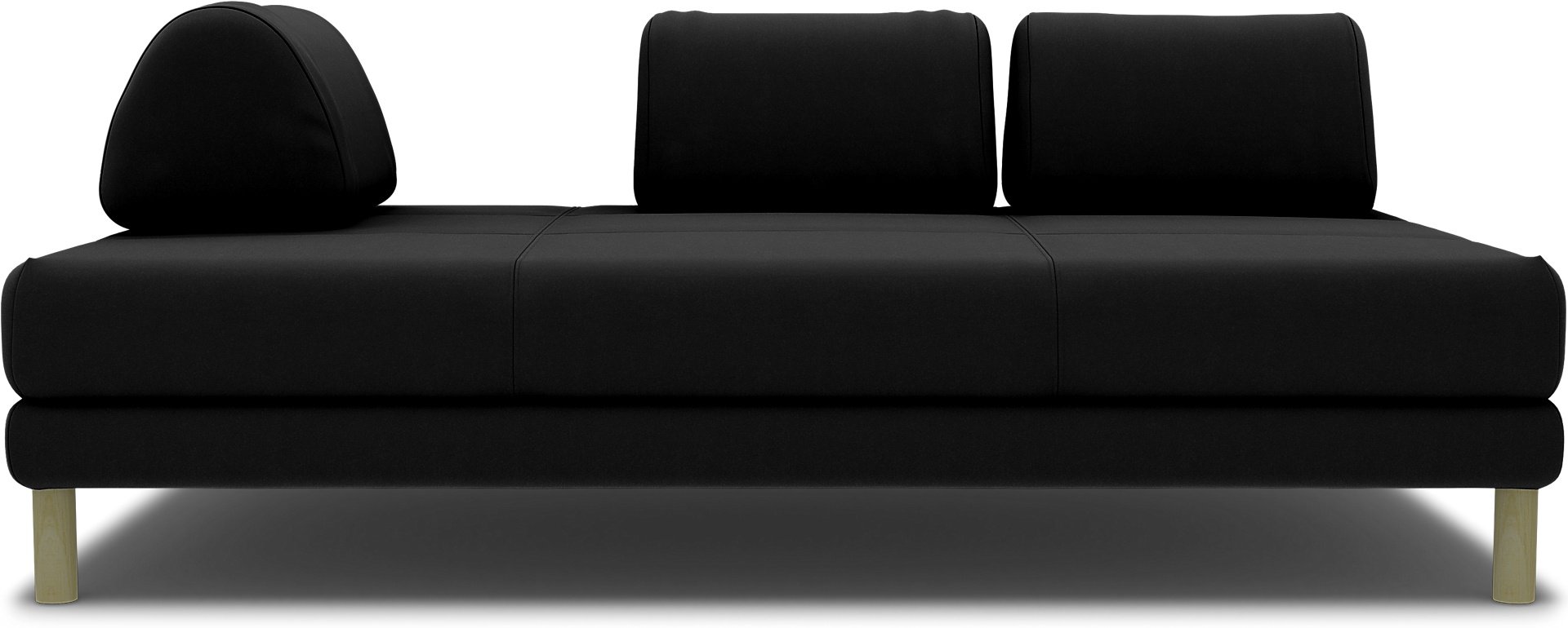 IKEA - Flottebo sofa bed cover 120 cm, Black, Velvet - Bemz
