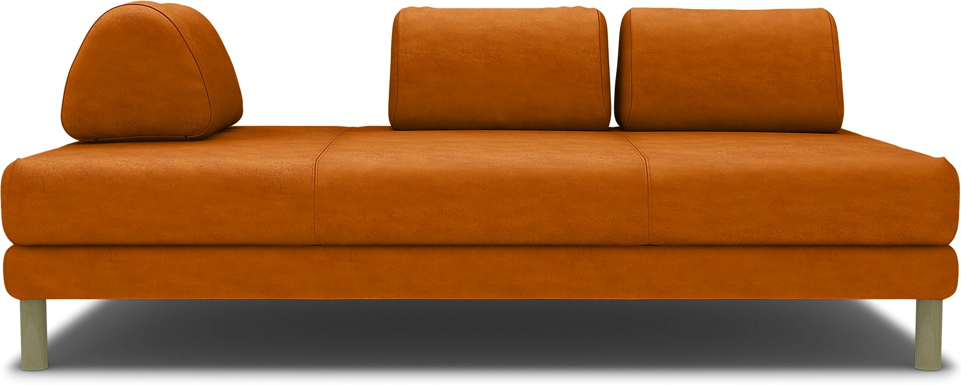 IKEA - Flottebo sofa bed cover 120 cm, Cognac, Velvet - Bemz