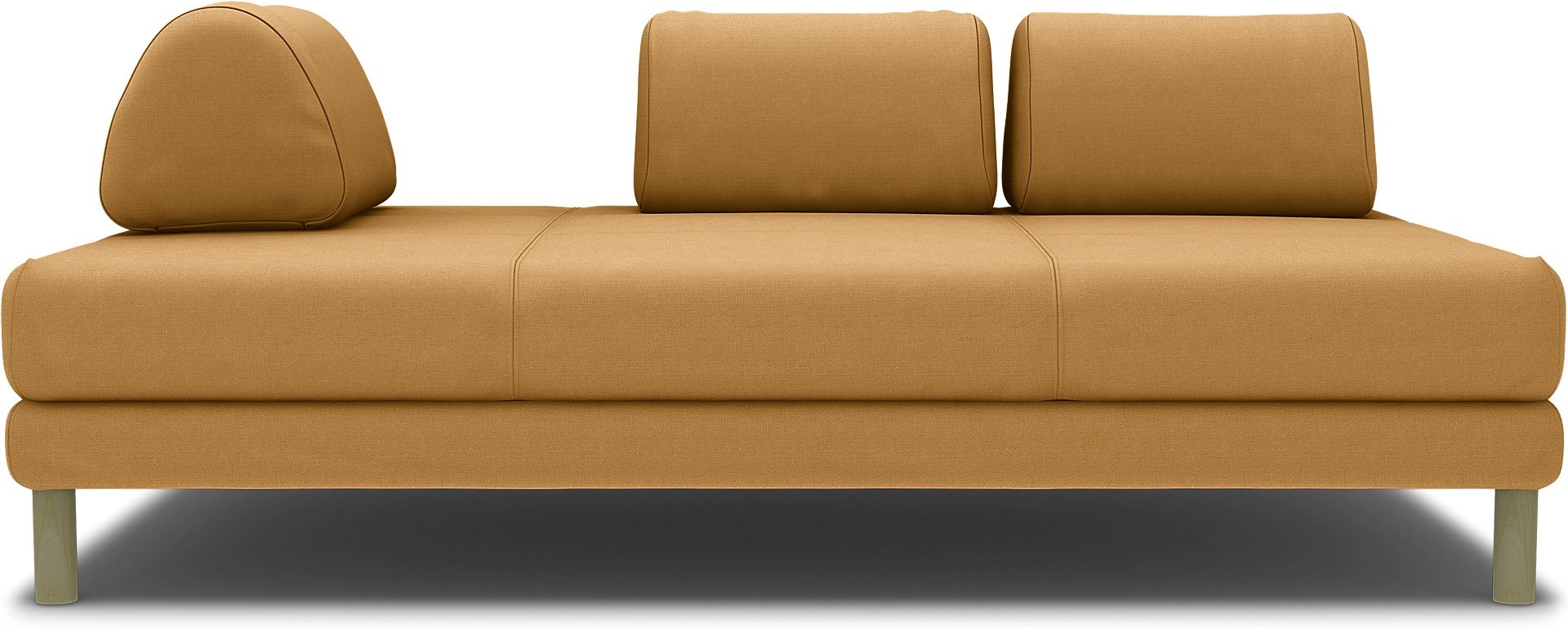 IKEA - Flottebo sofa bed cover 120 cm, Mustard, Linen - Bemz