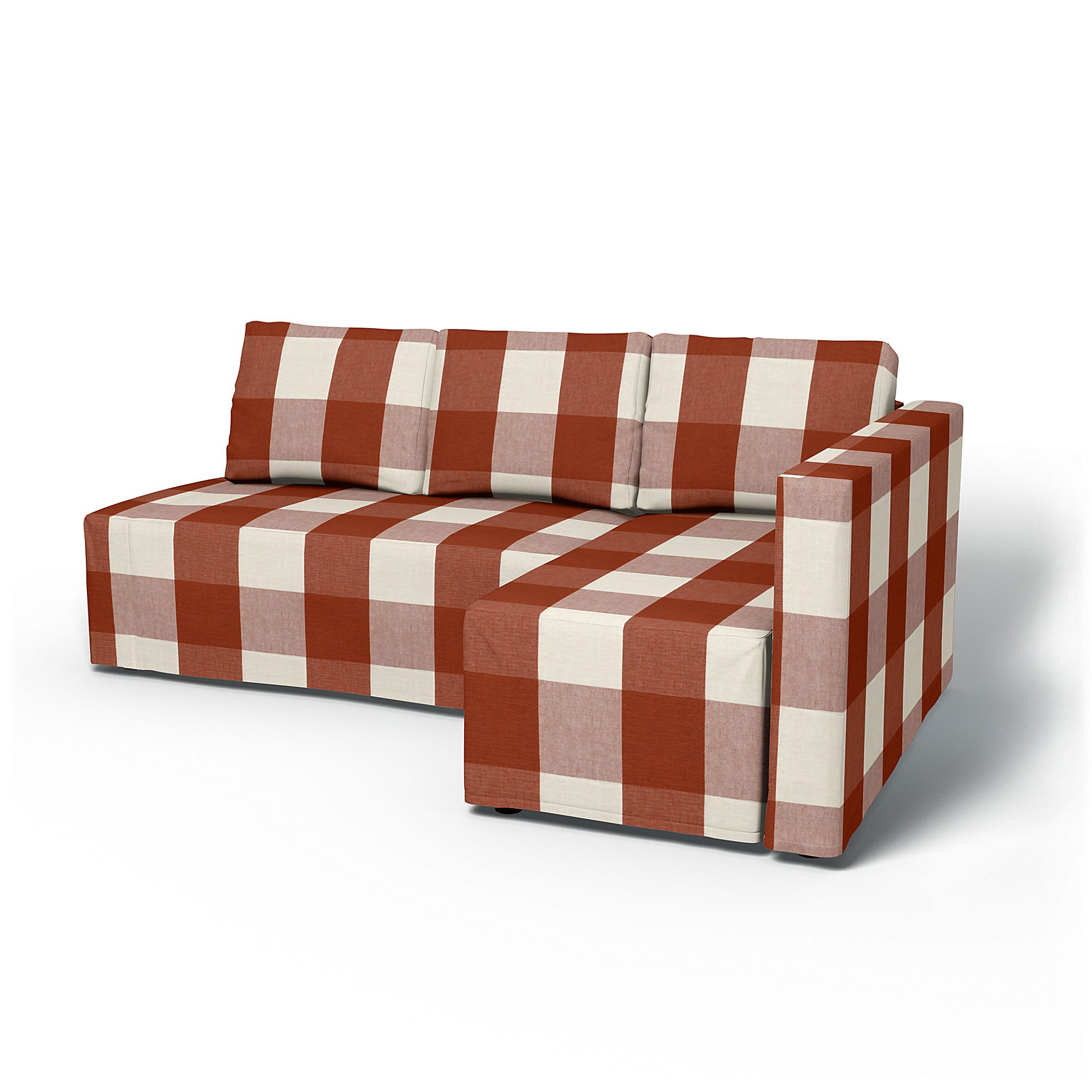 IKEA - Friheten Sofa Bed with Right Chaise Cover, Terracotta, Linen - Bemz