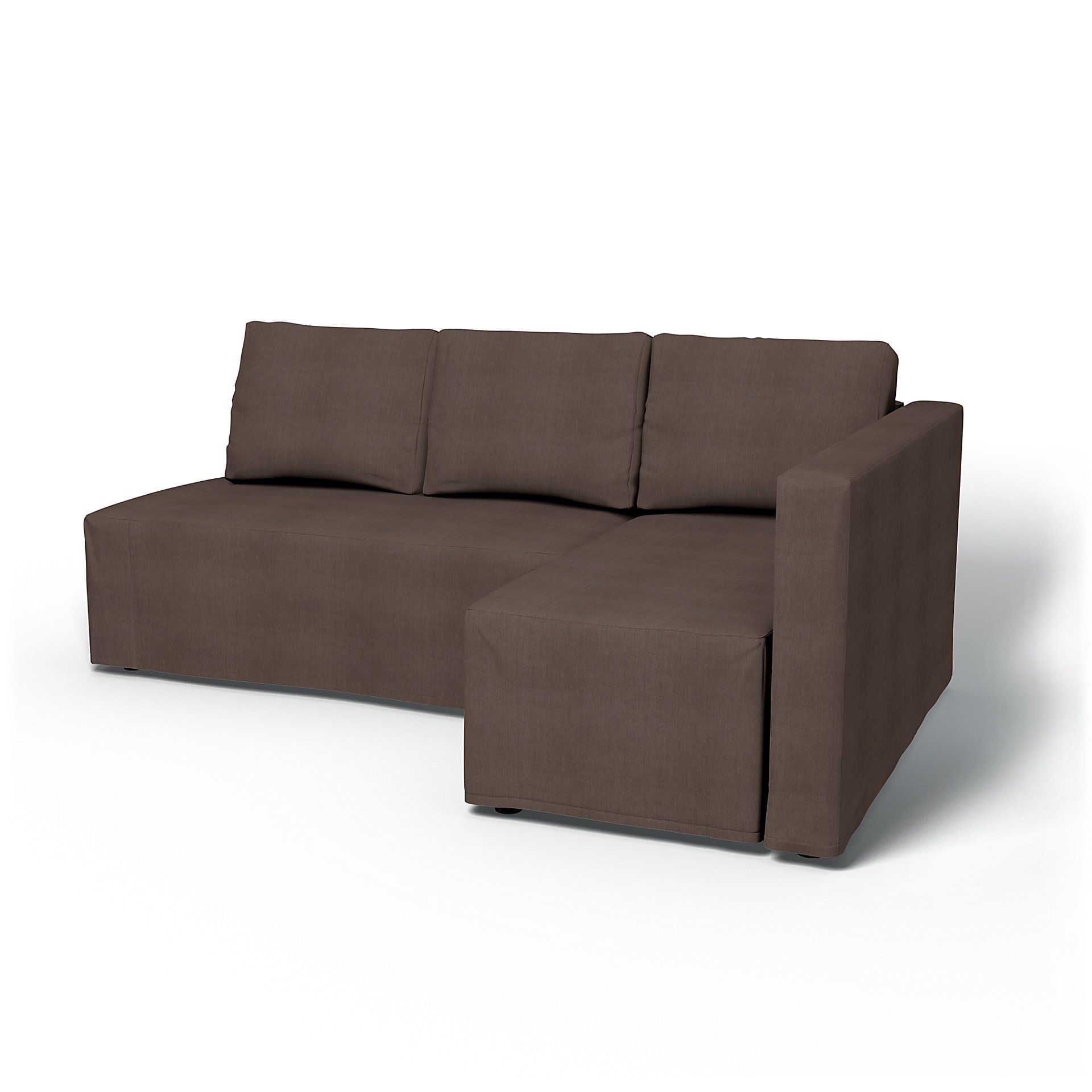 IKEA - Friheten Sofa Bed with Right Chaise Cover, Cocoa, Linen - Bemz