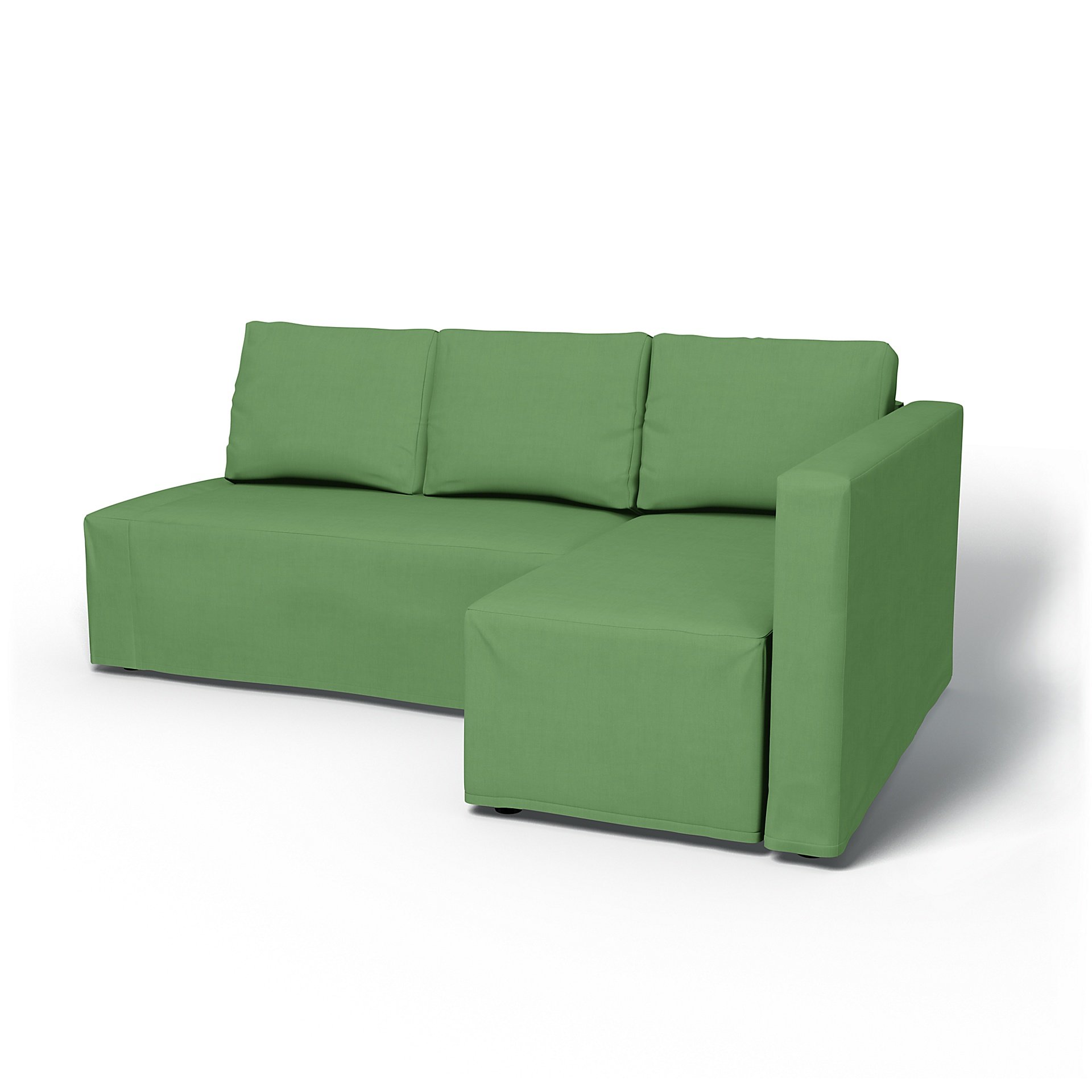 IKEA - Friheten Sofa Bed with Right Chaise Cover, Apple Green, Linen - Bemz