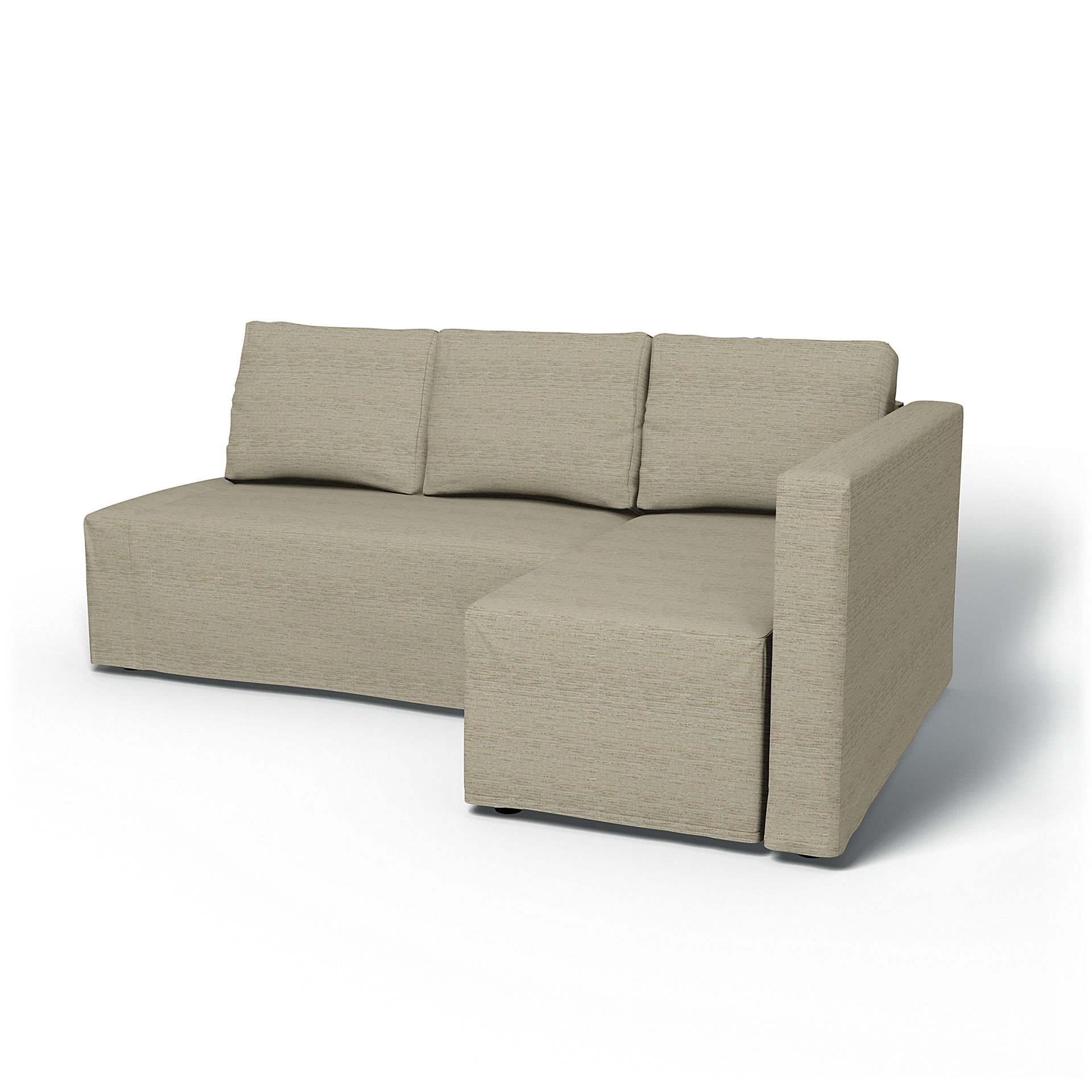 IKEA - Friheten Sofa Bed with Right Chaise Cover, Light Sand, Bouclé & Texture - Bemz