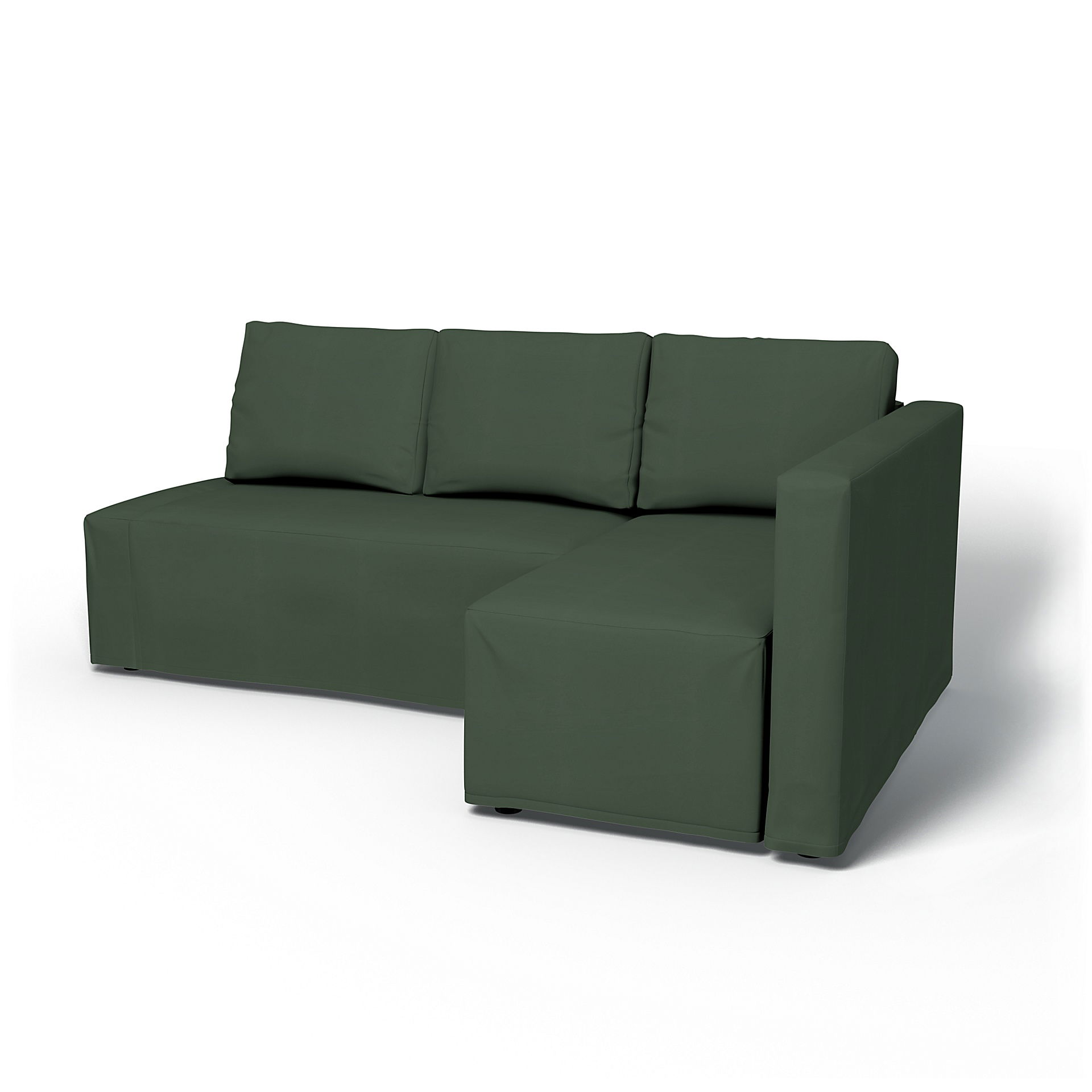 IKEA - Friheten Sofa Bed with Right Chaise Cover, Thyme, Cotton - Bemz
