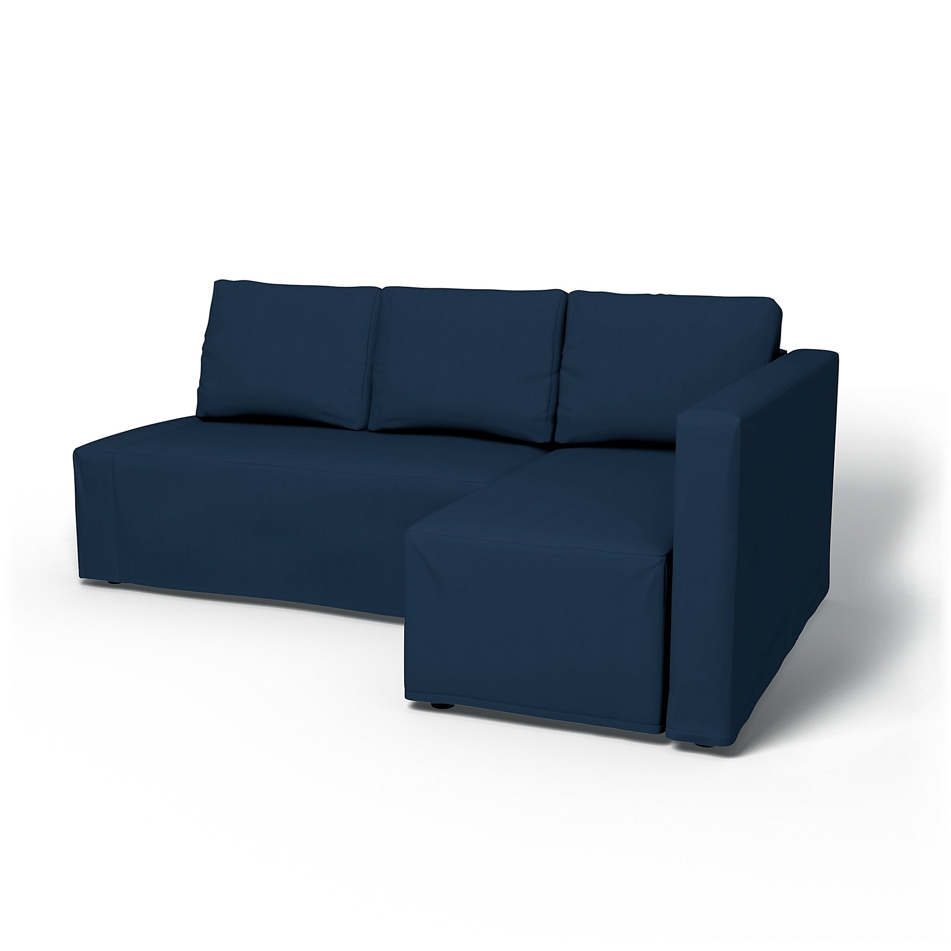 IKEA - Friheten Sofa Bed with Right Chaise Cover, Deep Navy Blue, Cotton - Bemz