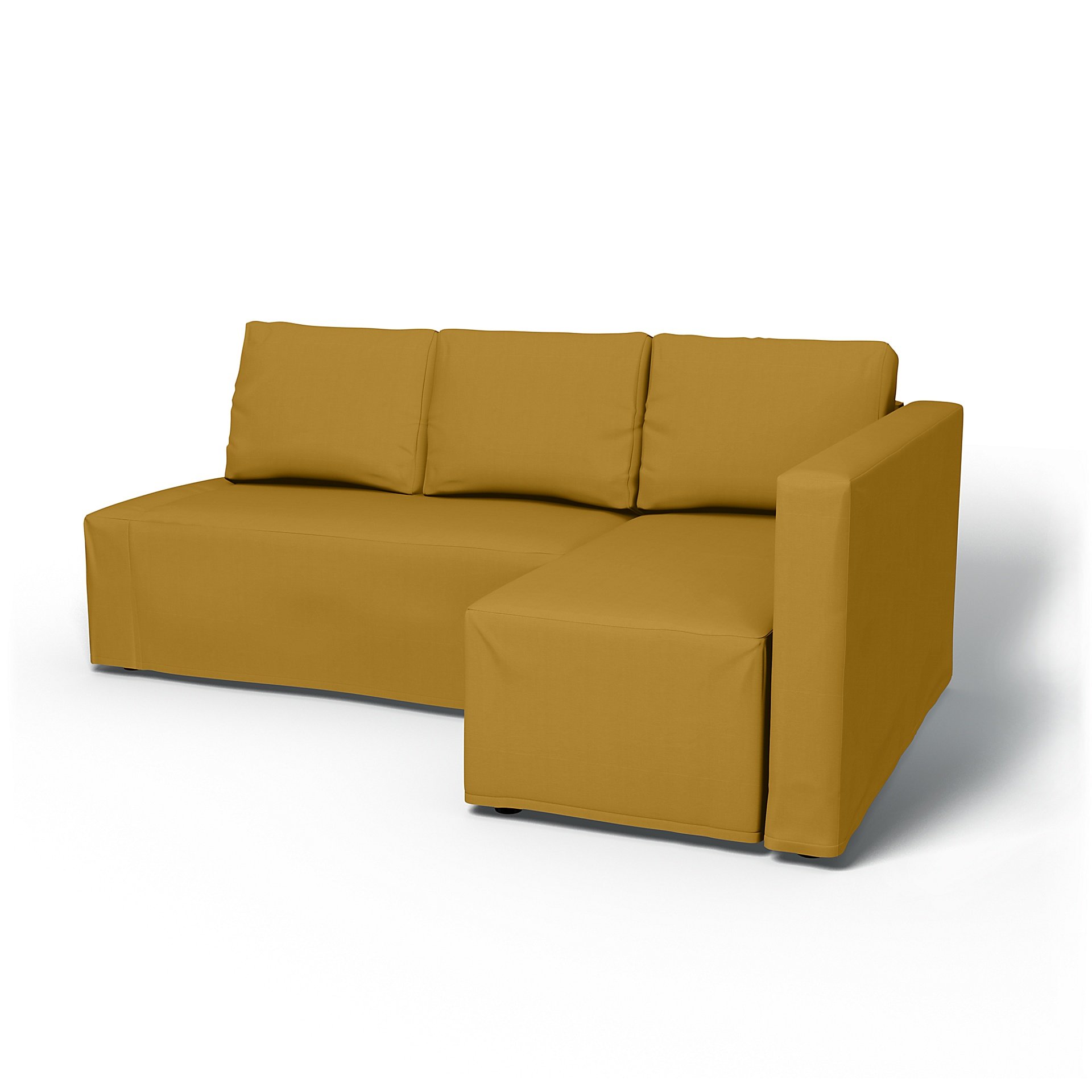 IKEA - Friheten Sofa Bed with Right Chaise Cover, Honey Mustard, Cotton - Bemz