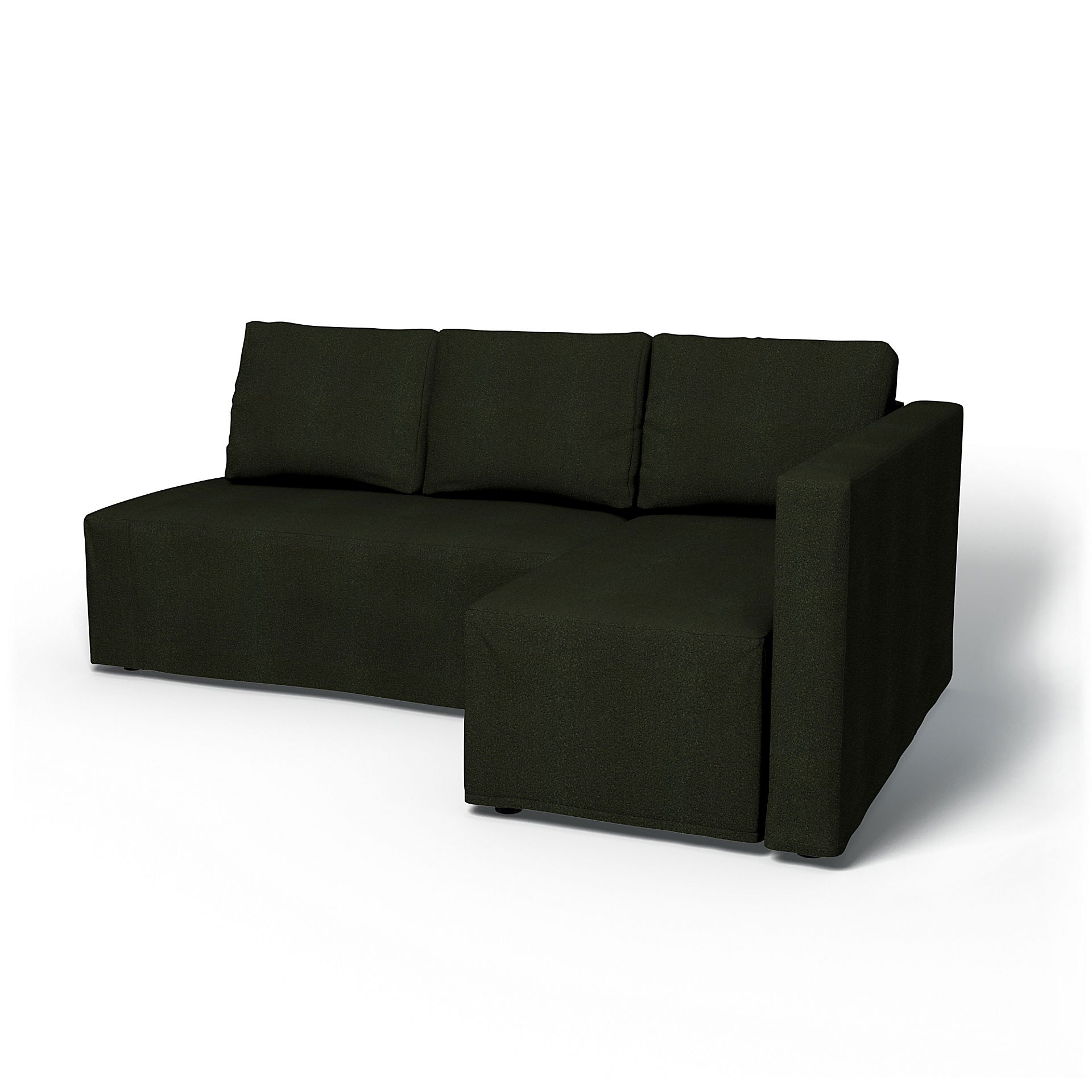 IKEA - Friheten Sofa Bed with Right Chaise Cover, Dark Moss Green, BEMZ NATURE'S PALETTE COLLECTION - Bemz