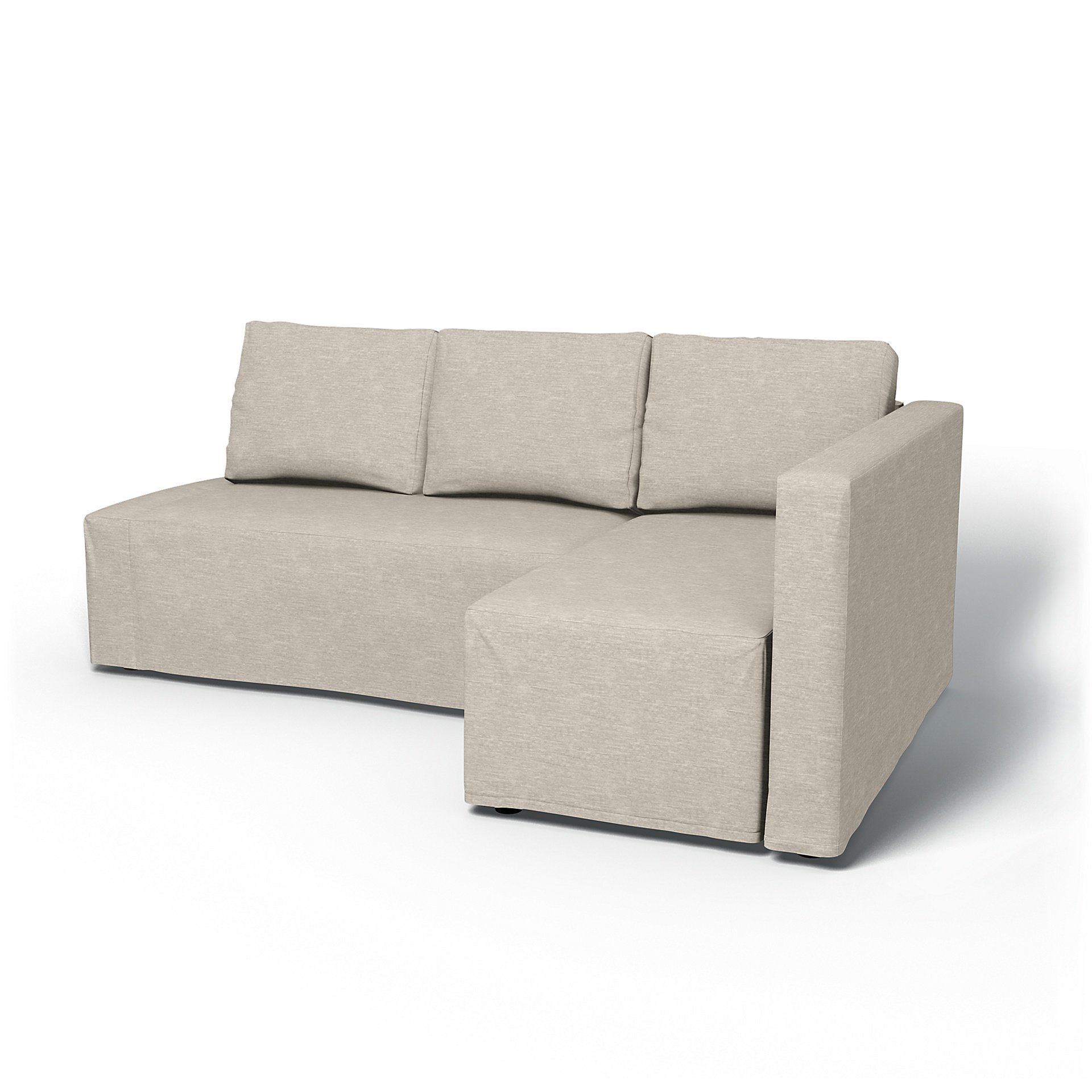IKEA - Friheten Sofa Bed with Right Chaise Cover, Natural White, Velvet - Bemz