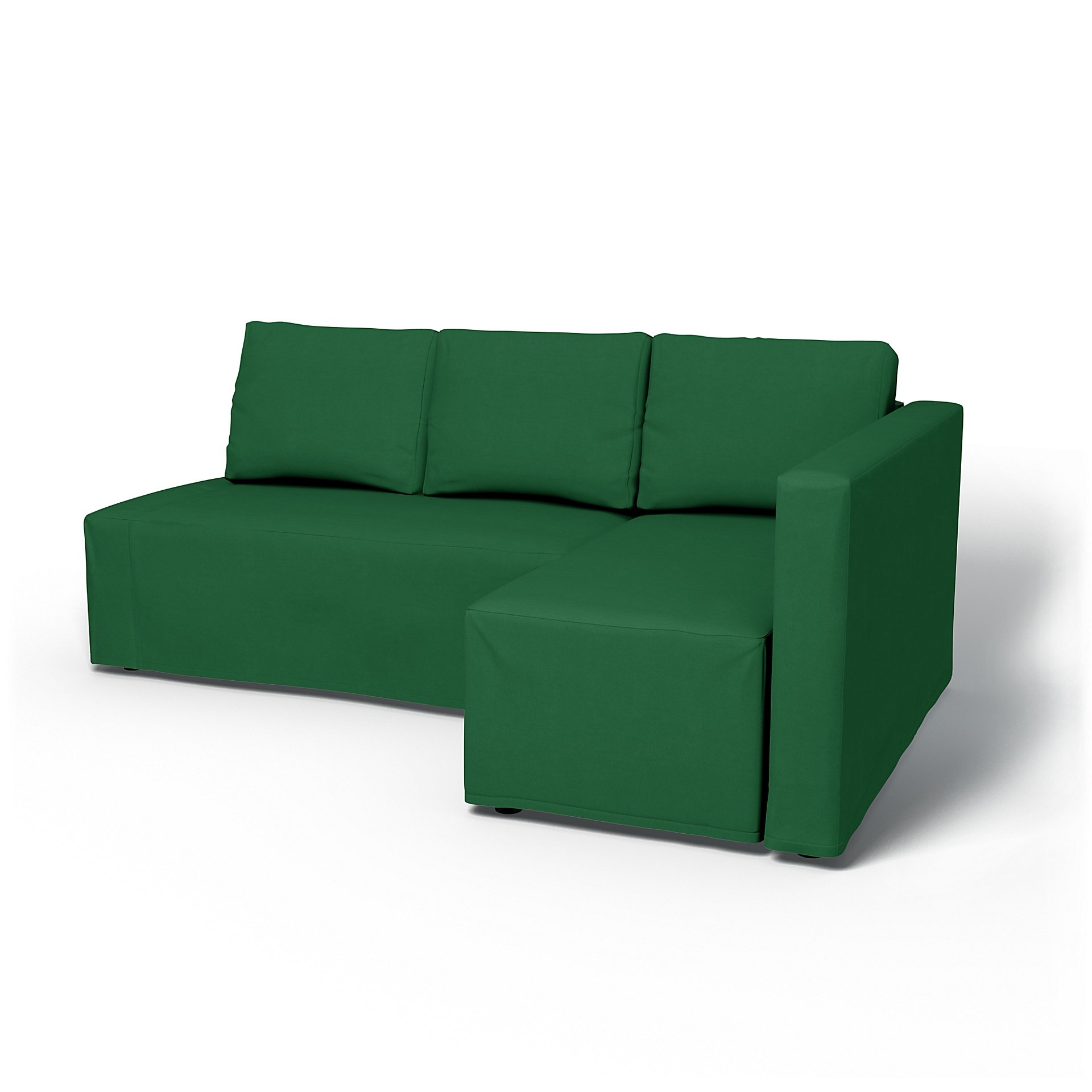 IKEA - Friheten Sofa Bed with Right Chaise Cover, Abundant Green, Velvet - Bemz