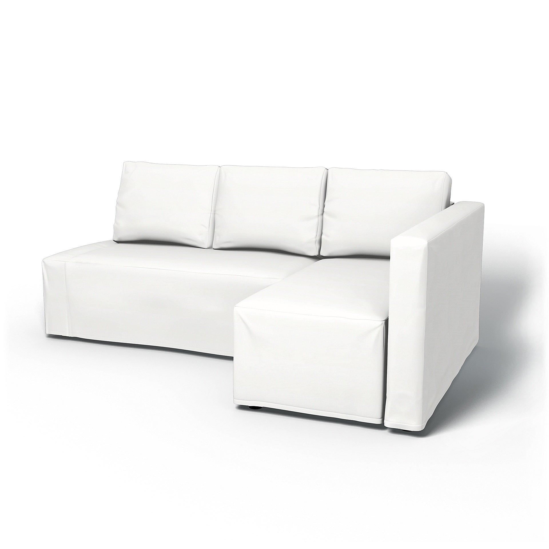 IKEA - Friheten Sofa Bed with Right Chaise Cover, Absolute White, Linen - Bemz