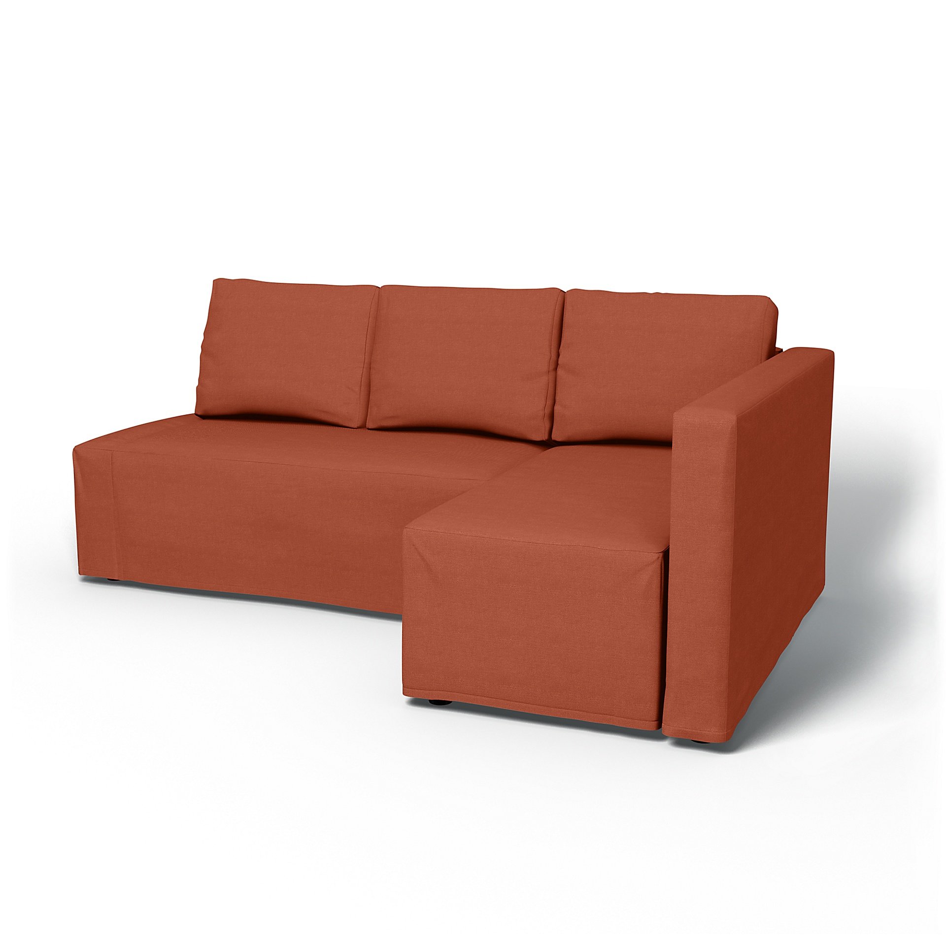 IKEA - Friheten Sofa Bed with Right Chaise Cover, Burnt Orange, Linen - Bemz