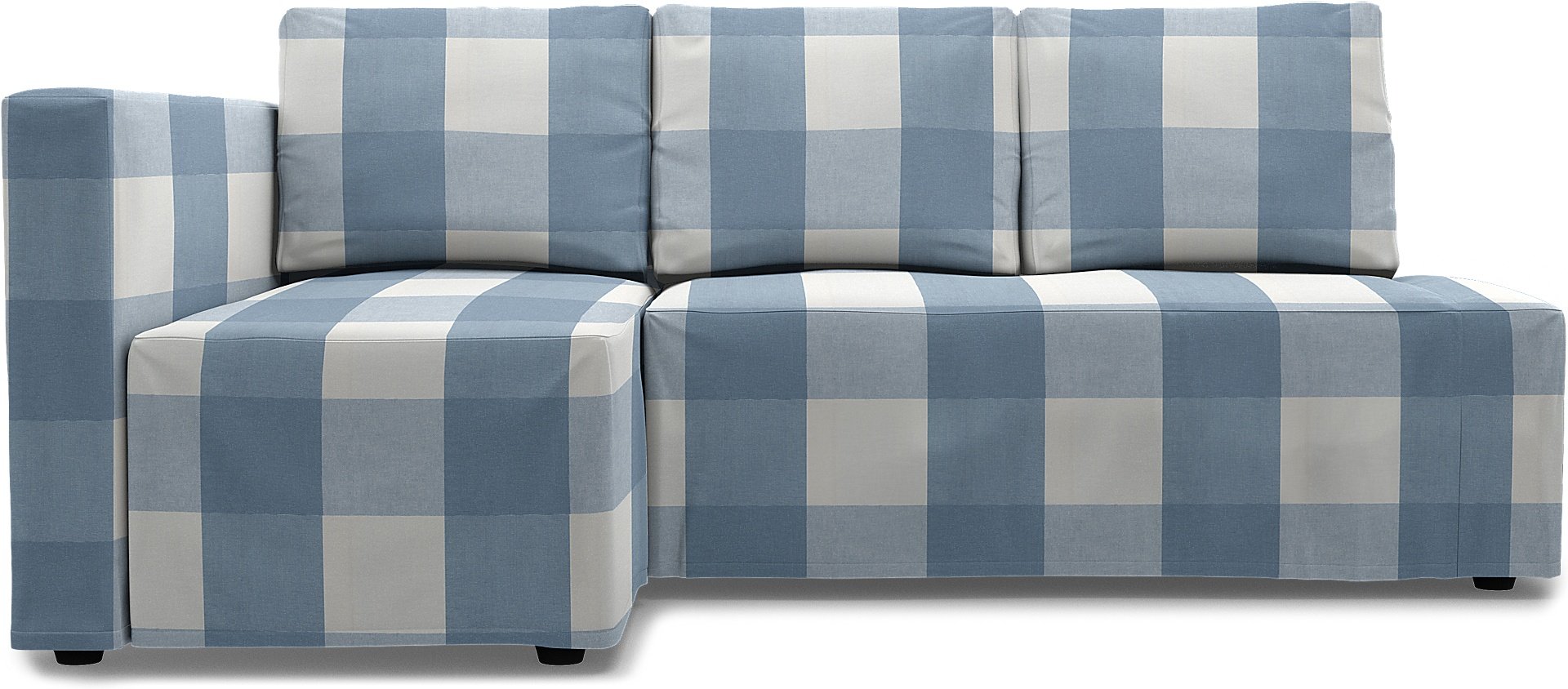 IKEA - Friheten Sofa Bed with Left Chaise Cover, Sky Blue, Linen - Bemz