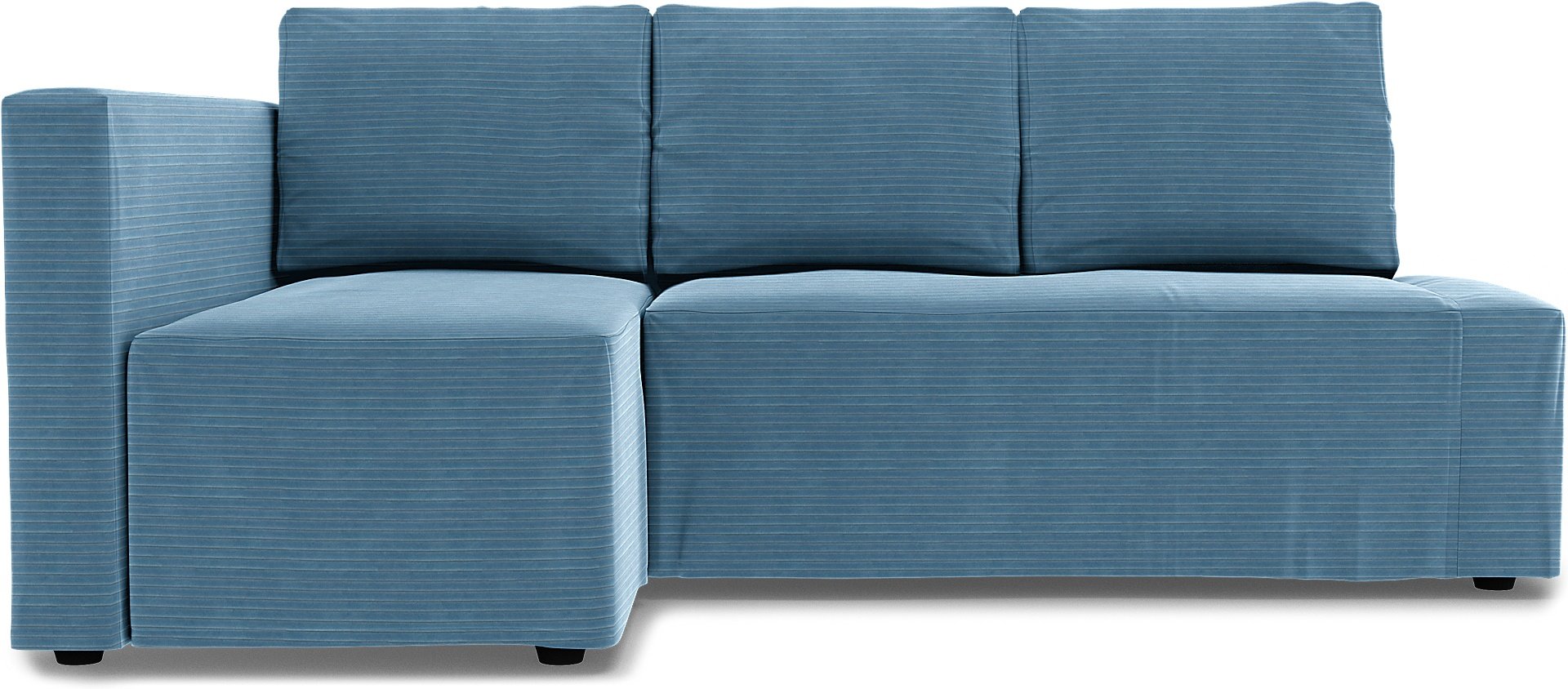 IKEA - Friheten Sofa Bed with Left Chaise Cover, Sky Blue, Corduroy - Bemz