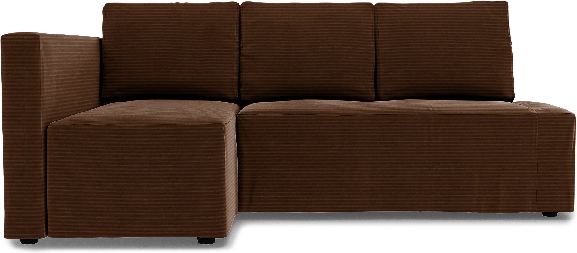 IKEA - Friheten Sofa Bed with Left Chaise Cover, Chocolate Brown, Corduroy - Bemz