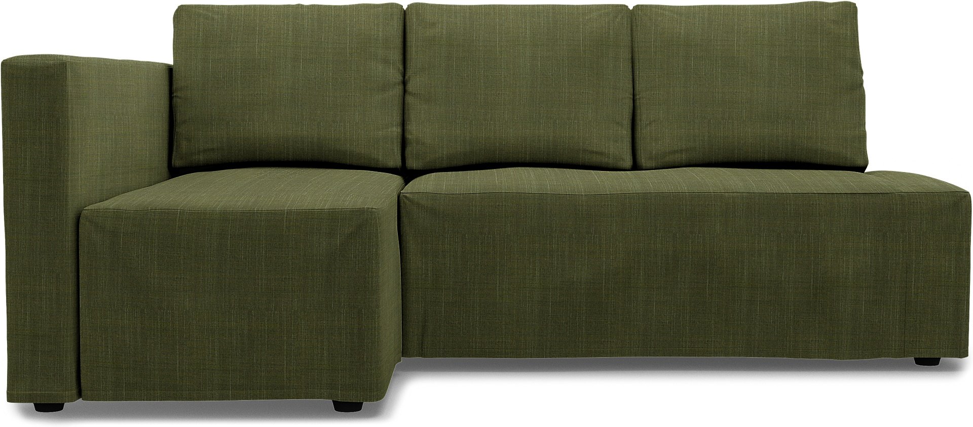 IKEA - Friheten Sofa Bed with Left Chaise Cover, Moss Green, Boucle & Texture - Bemz
