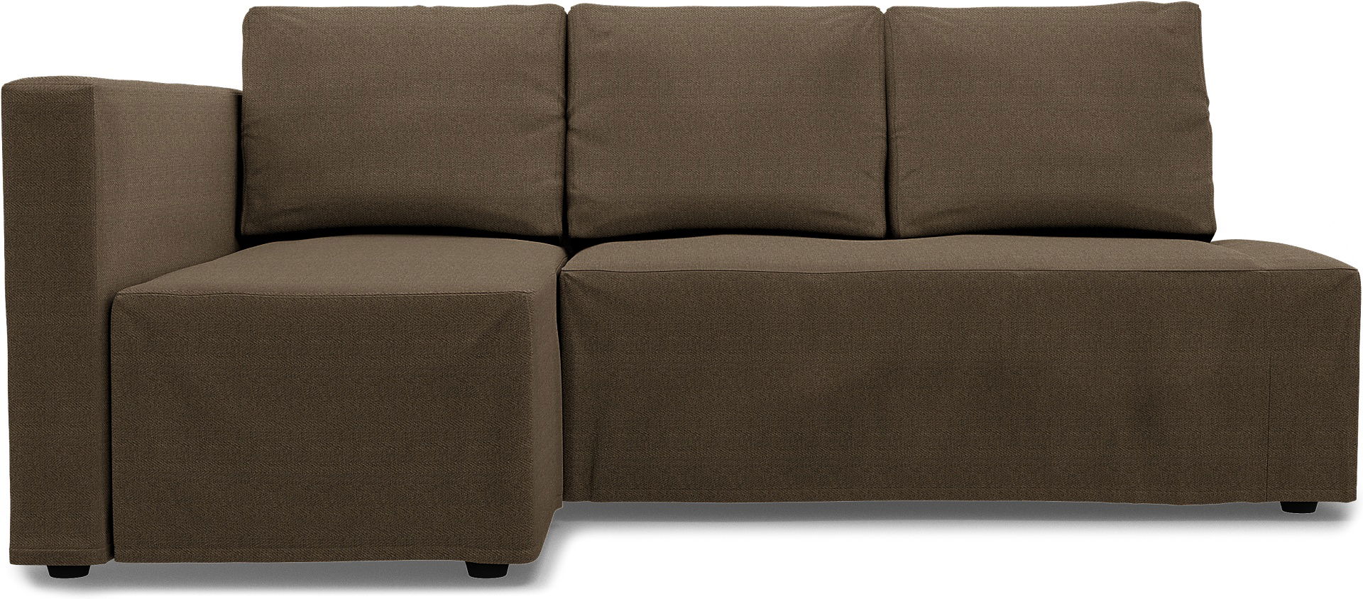 IKEA - Friheten Sofa Bed with Left Chaise Cover, Dark Taupe, Bouclé & Texture - Bemz