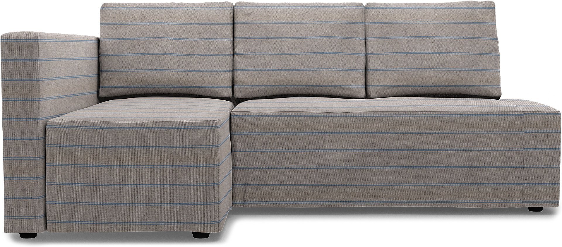 IKEA - Friheten Sofa Bed with Left Chaise Cover, Blue Stripe, Cotton - Bemz