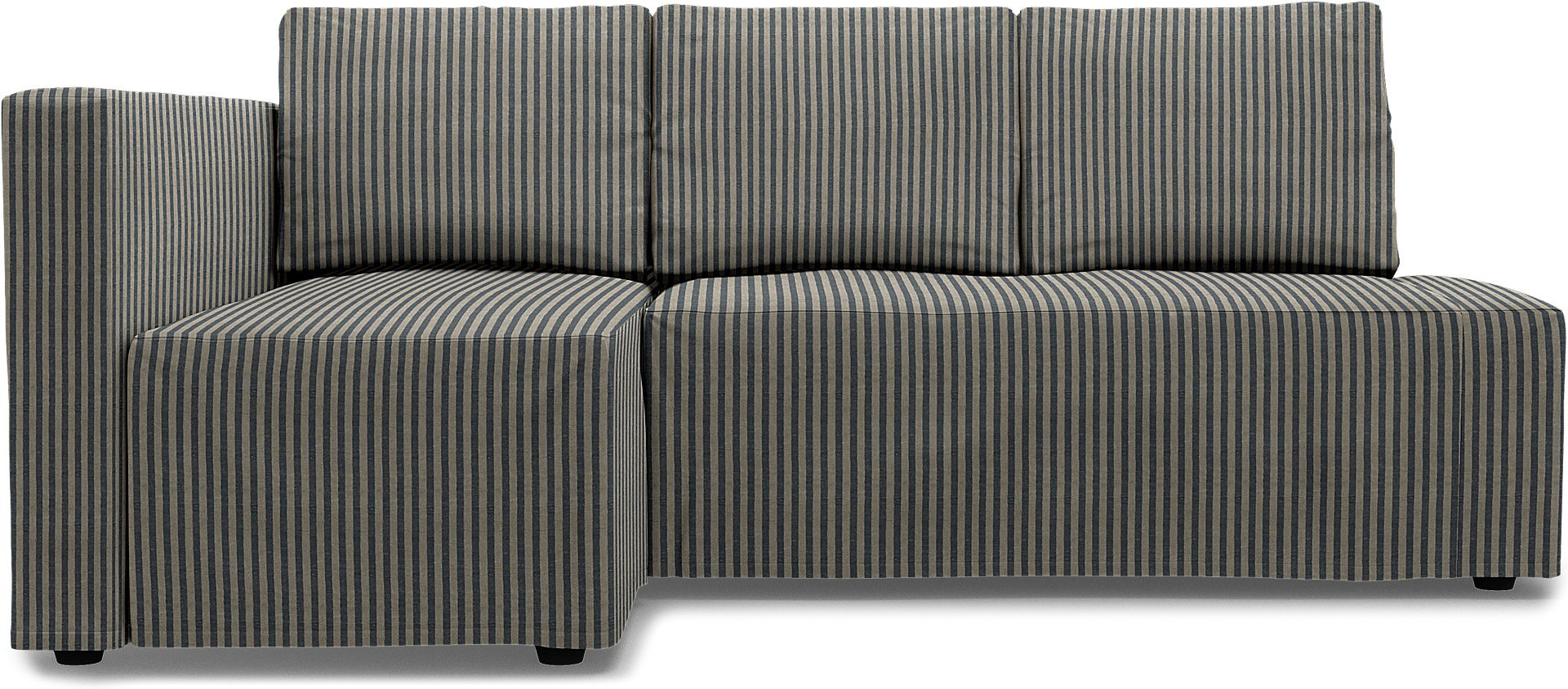IKEA - Friheten Sofa Bed with Left Chaise Cover, Dark Blue / Natural, Linen - Bemz