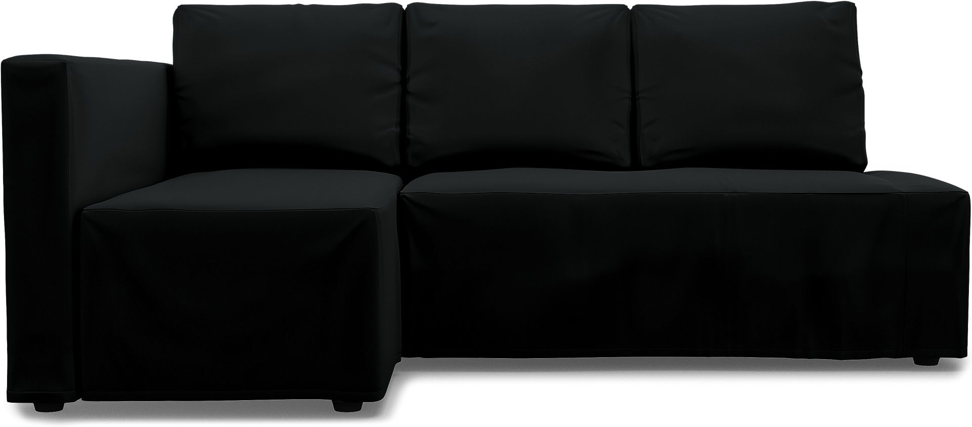 IKEA - Friheten Sofa Bed with Left Chaise Cover, Jet Black, Cotton - Bemz