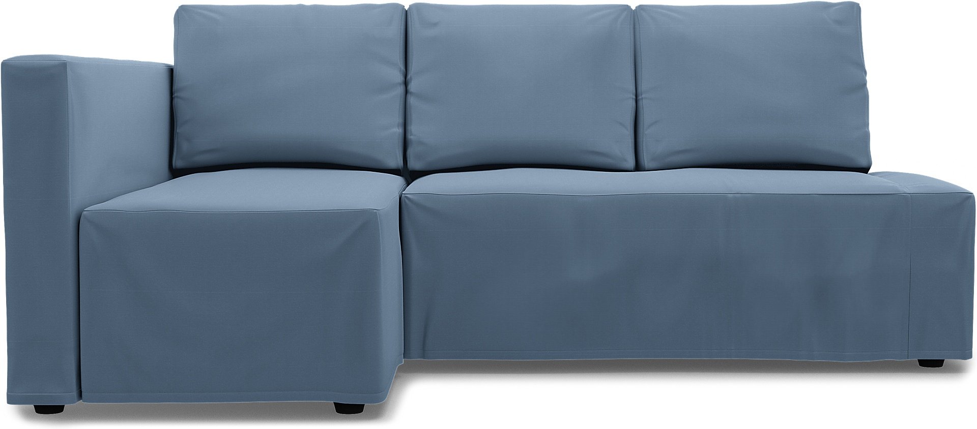 IKEA - Friheten Sofa Bed with Left Chaise Cover, Dusty Blue, Cotton - Bemz