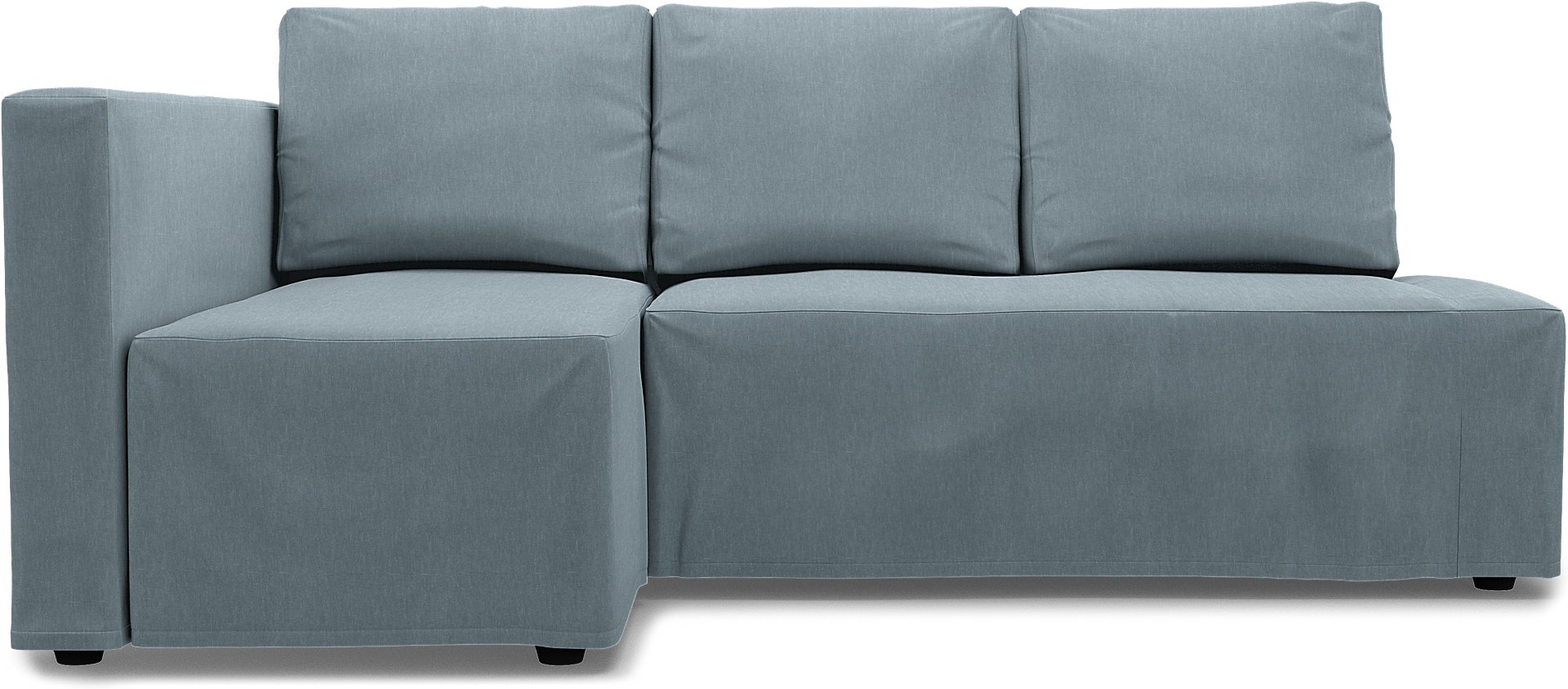 IKEA - Friheten Sofa Bed with Left Chaise Cover, Dusty Blue, Linen - Bemz