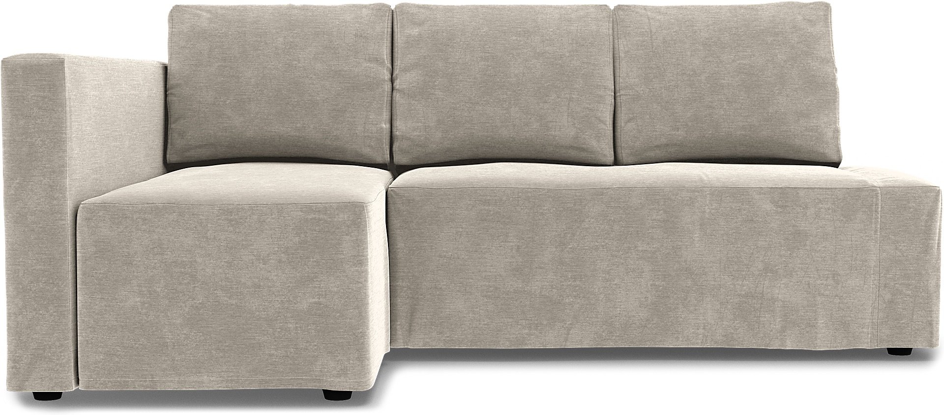 IKEA - Friheten Sofa Bed with Left Chaise Cover, Natural White, Velvet - Bemz