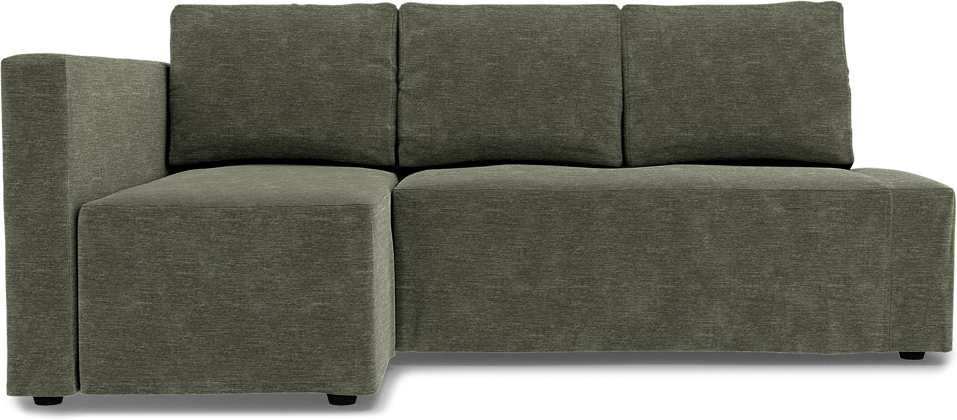 IKEA - Friheten Sofa Bed with Left Chaise Cover, Green Grey, Velvet - Bemz