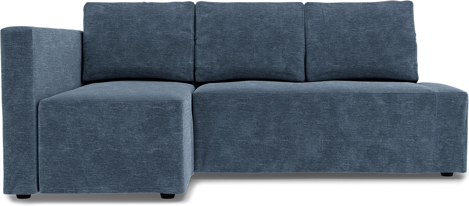IKEA - Friheten Sofa Bed with Left Chaise Cover, Mineral Blue, Velvet - Bemz