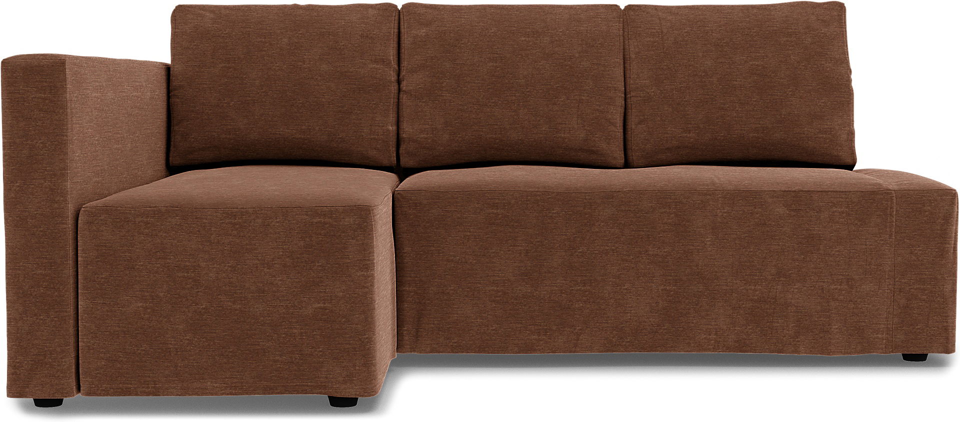 IKEA - Friheten Sofa Bed with Left Chaise Cover, Vintage Rose, Velvet - Bemz