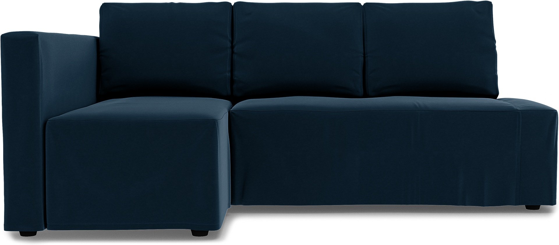 IKEA - Friheten Sofa Bed with Left Chaise Cover, Midnight, Velvet - Bemz