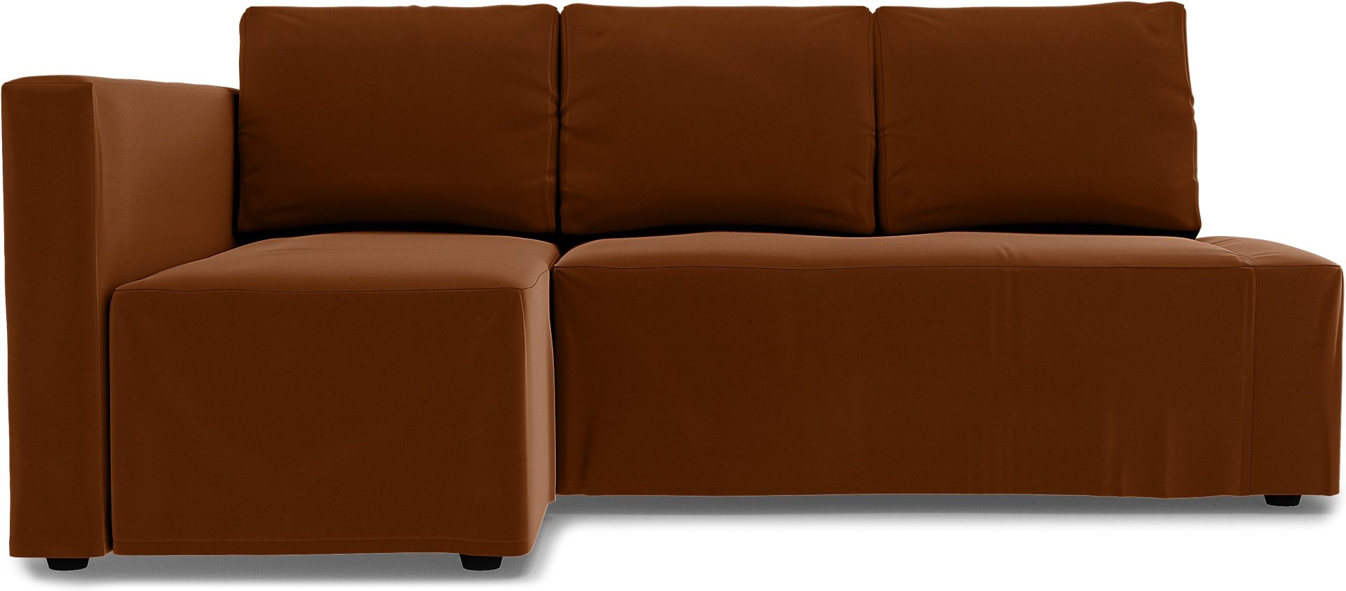IKEA - Friheten Sofa Bed with Left Chaise Cover, Cinnamon, Velvet - Bemz