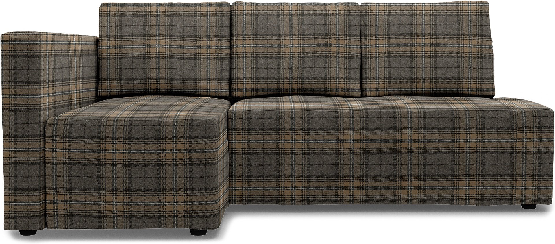 IKEA - Friheten Sofa Bed with Left Chaise Cover, Bark Brown, Wool - Bemz