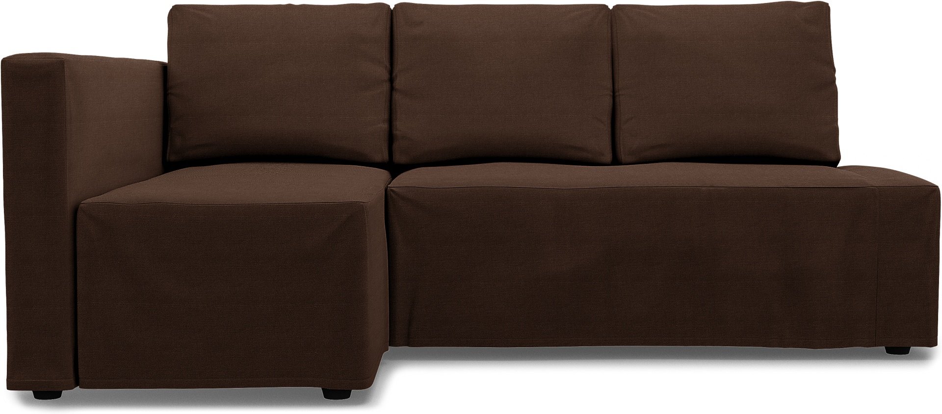 IKEA - Friheten Sofa Bed with Left Chaise Cover, Chocolate, Linen - Bemz